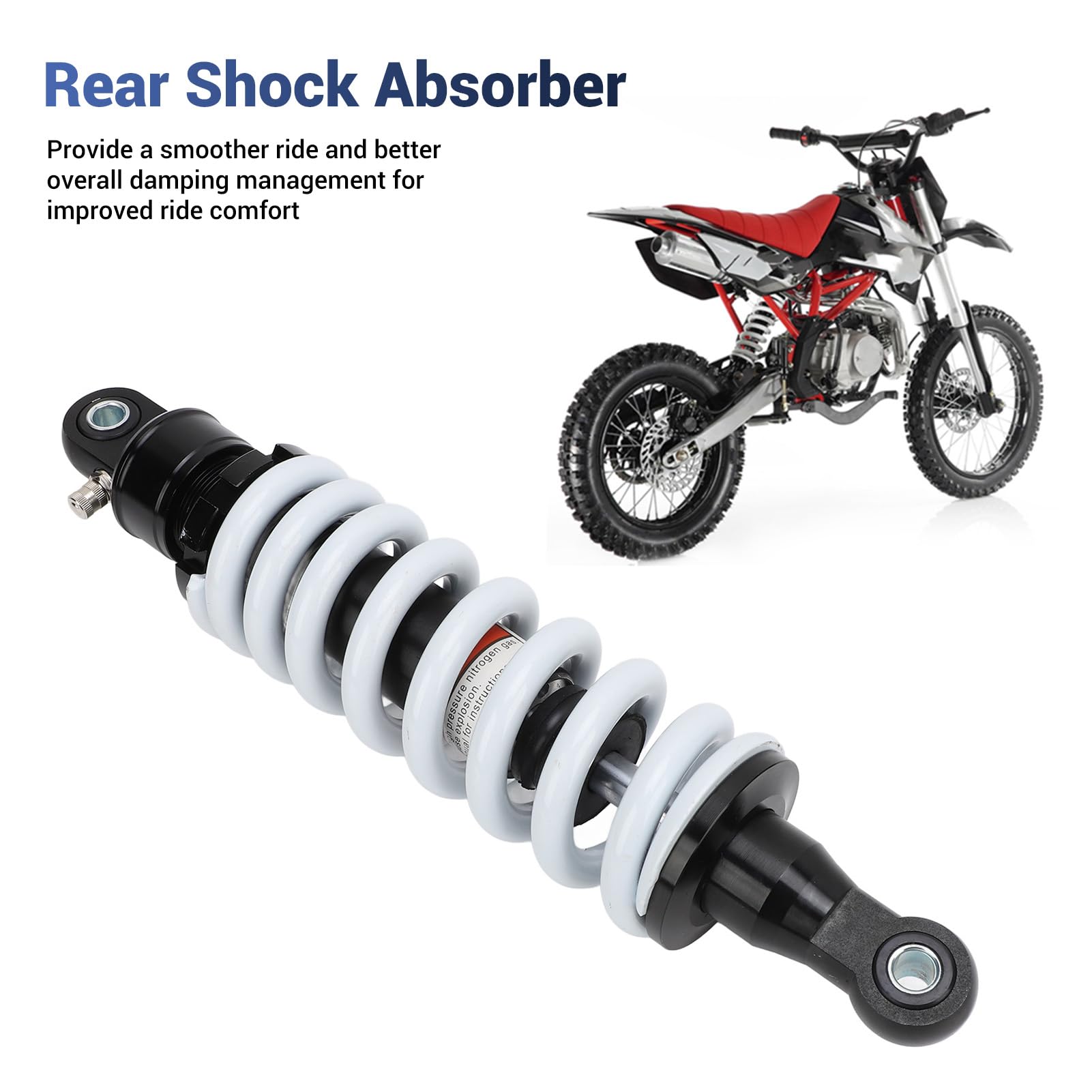 Assorbitore Posteriore 310 Mm, Lega di Alluminio CNC con Molla Ad Alte Prestazioni, più, Smorzamento Migliorato, Adattamento Universale per Motociclette, Kart GO, ATV,