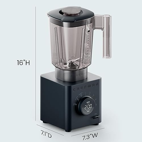 Miniatura 8 de Chefman Obliterator - Batidora de encimera de 48 onzas para batidos, motor de 1380 W para triturar hielo, nueces y frutas congeladas con hoja de