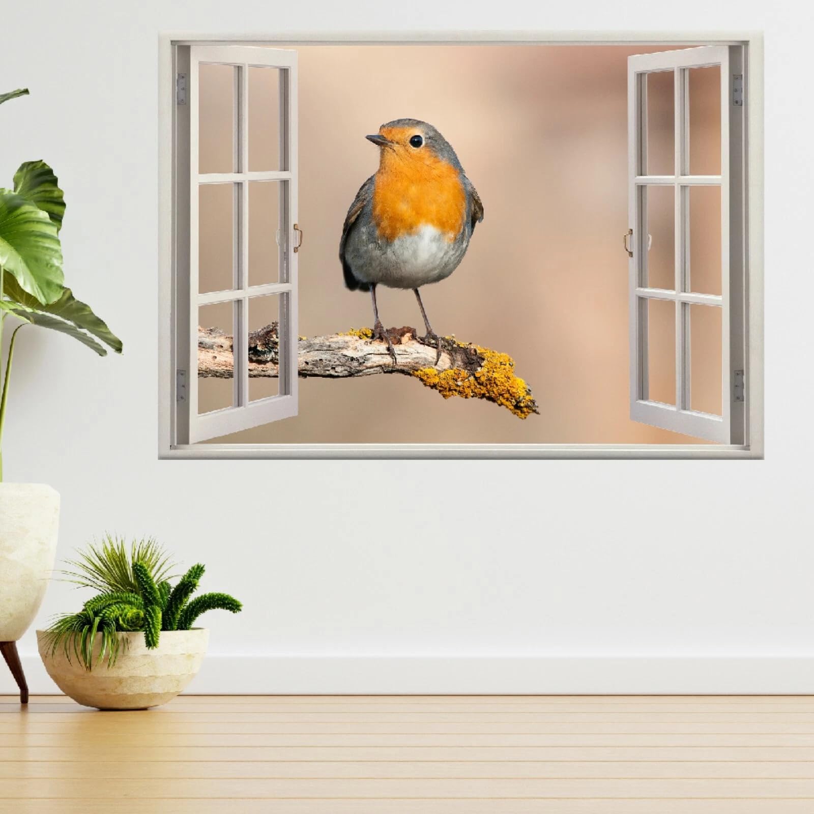 Wandbilder Wandtattoo 3D Vogel Wanddurchbruch Wandaufkleber Fensterdeko Bilder Wanddeko Selbstklebend Fenstersticker Wandsticker Kinderzimmer Deko 70x122cm
