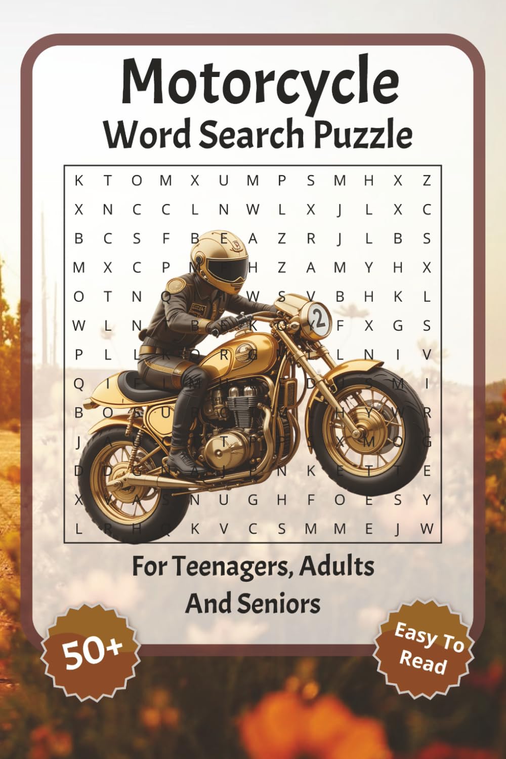 Motorcycle Word Search Puzzles: Word search puzzles with easy-to-read font featuring motorcycle, motorcycle parts, bike and more | 6x9 inches, 110 ... idea for holidays, vacations and relaxation
