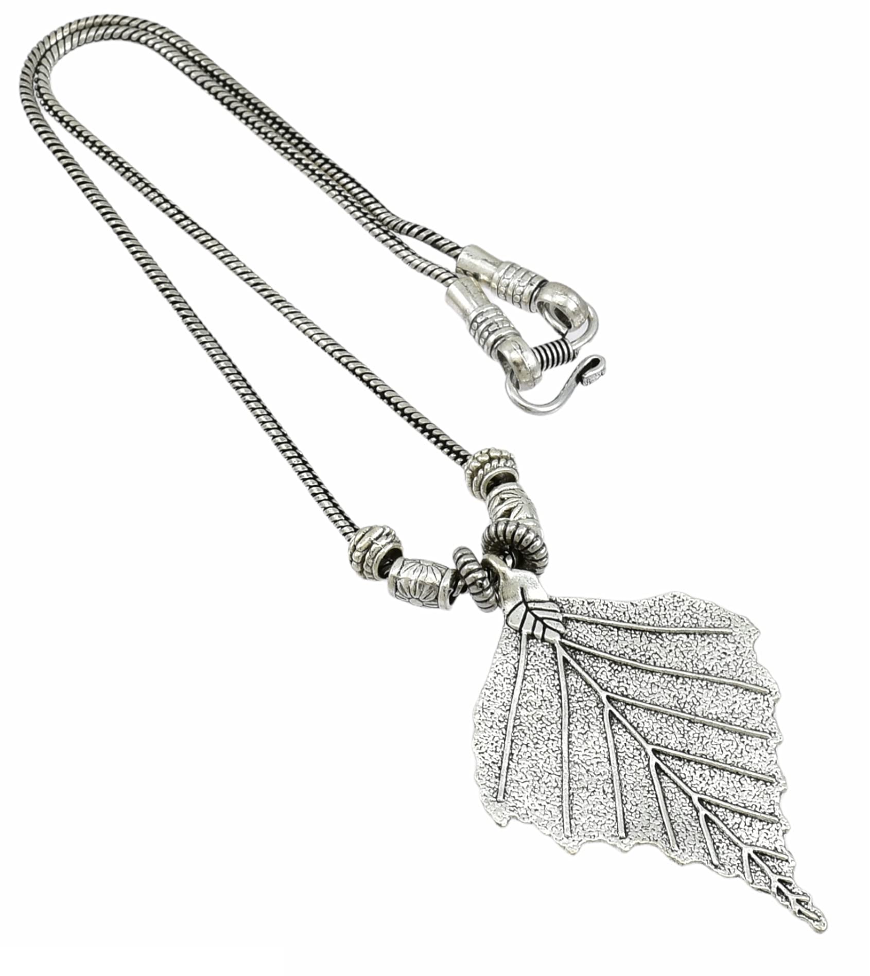 High Trendz Fashion Jewellery Stylish Antique Oxidized German Silver Designer Jewellery Necklace Chain for Women | Girls (Leaf) (B0995WJLJJ) Amazon Price History, Amazon Price Tracker