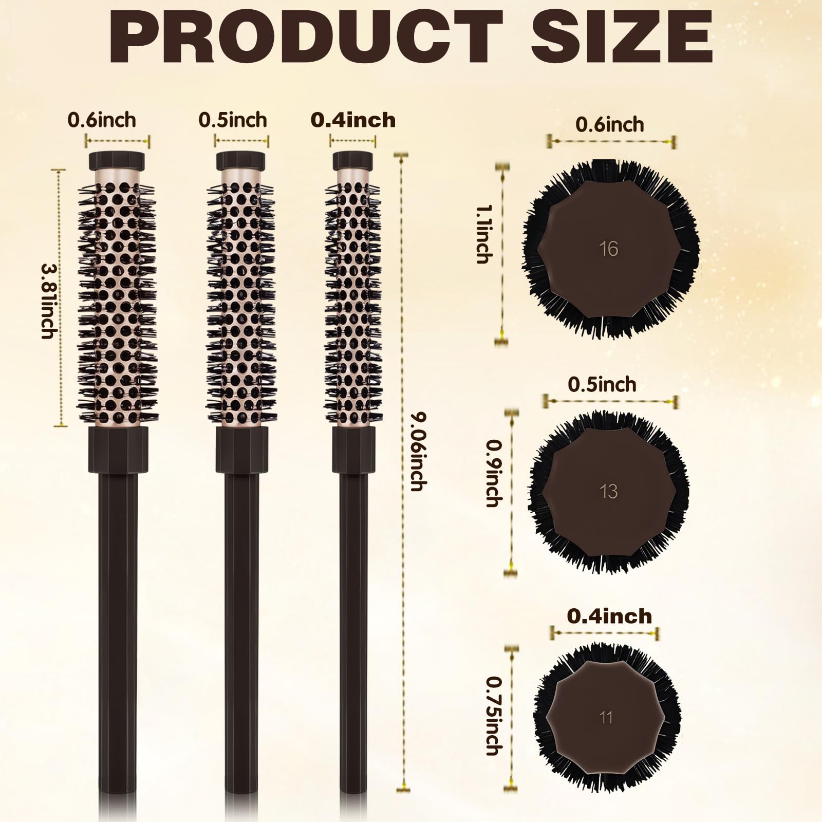 3 Pcs Honeycomb High Skull Top Modeling Roller Comb, Small Round Brush for Blow Drying Make Hair Accessories Set - Image 2