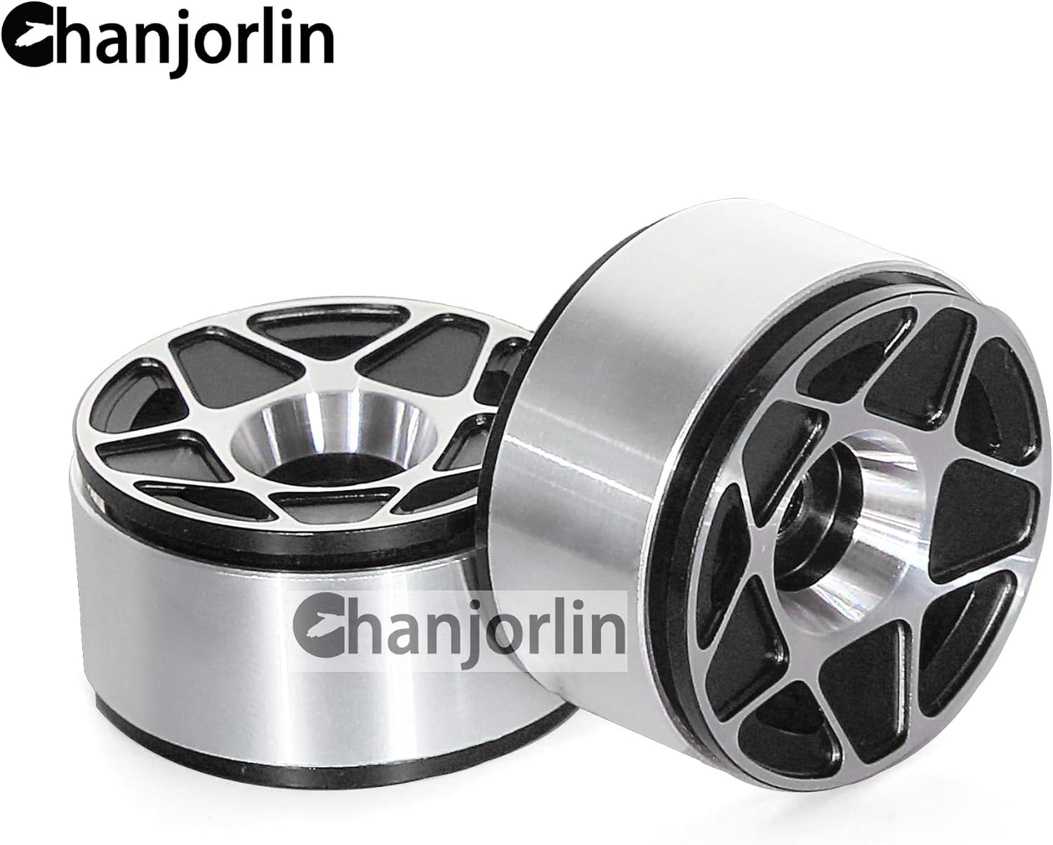1.0 RC Beadlock Wheels Rims 12mm Hex 1/24 1/18 Aluminum Alloy Mud Slingers Hubs for 1:24 1:18 Rock Crawler Car Axial SCX24 FMS AX24 FCX18 FCX24 TRX4M 1.0" Tires 4PCS (Black)