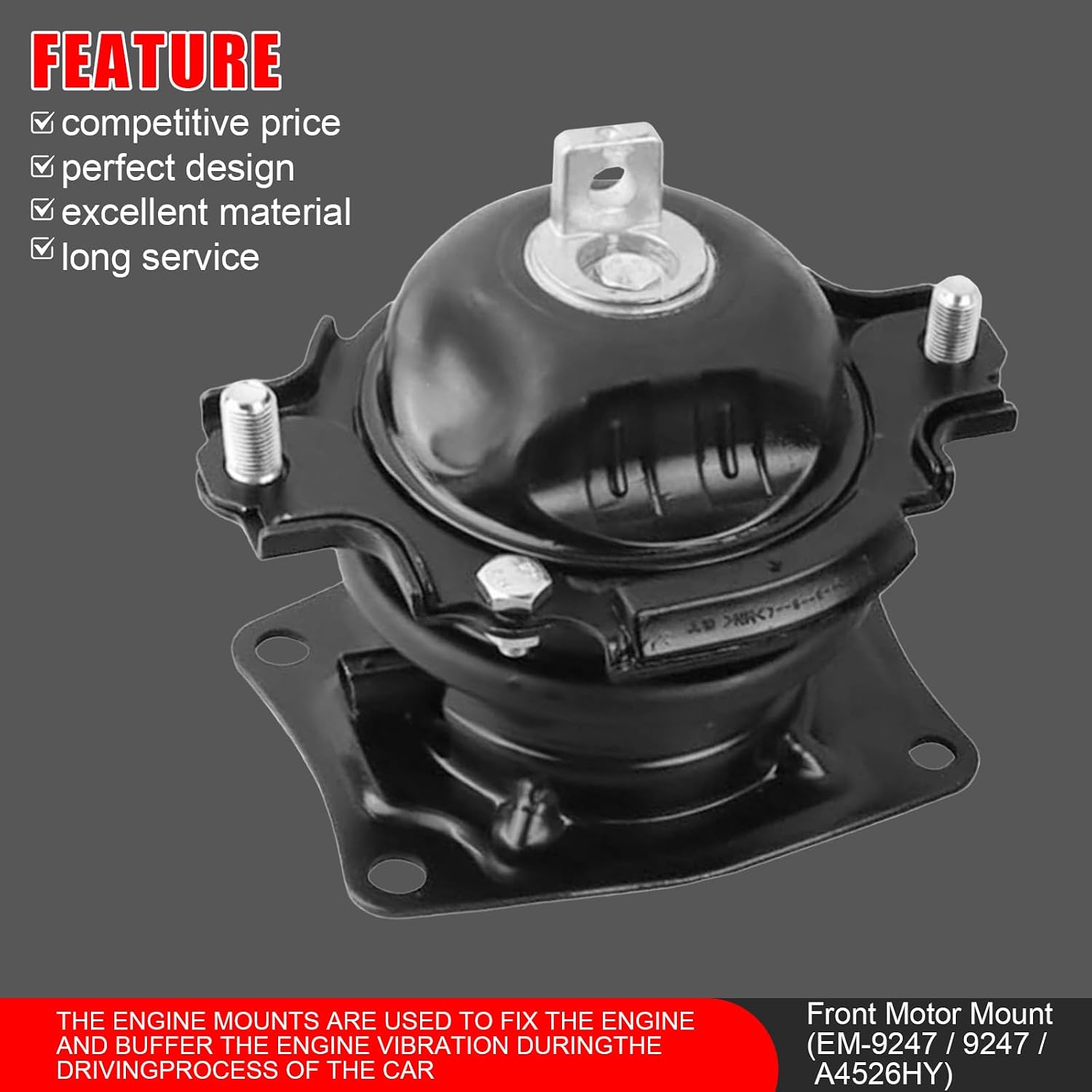 3 Pcs Engine Motor Mounts Set - Compatible with Acura MDX 2007 2008 2009 2010 2011 2012 2013 V6 3.7L, Auto Transmission, Replace# A4526HY, A65016, A4527HY, A4527