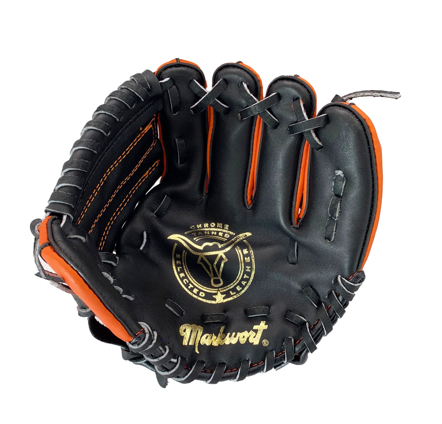 Markwort T-Ball Guante de béisbol, Unisex-Teen, Naranja, Negro, 9"