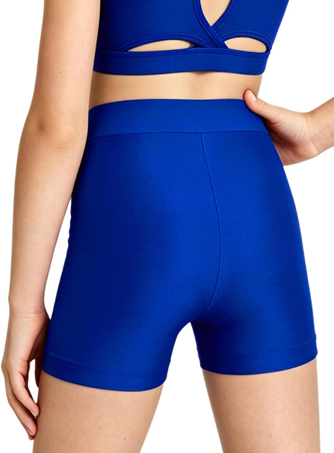 Loyan Girls Rhinestones Dance Shorts Sparkly Training Short Pants for Gymnastic Sports Shiny Sport Underwear