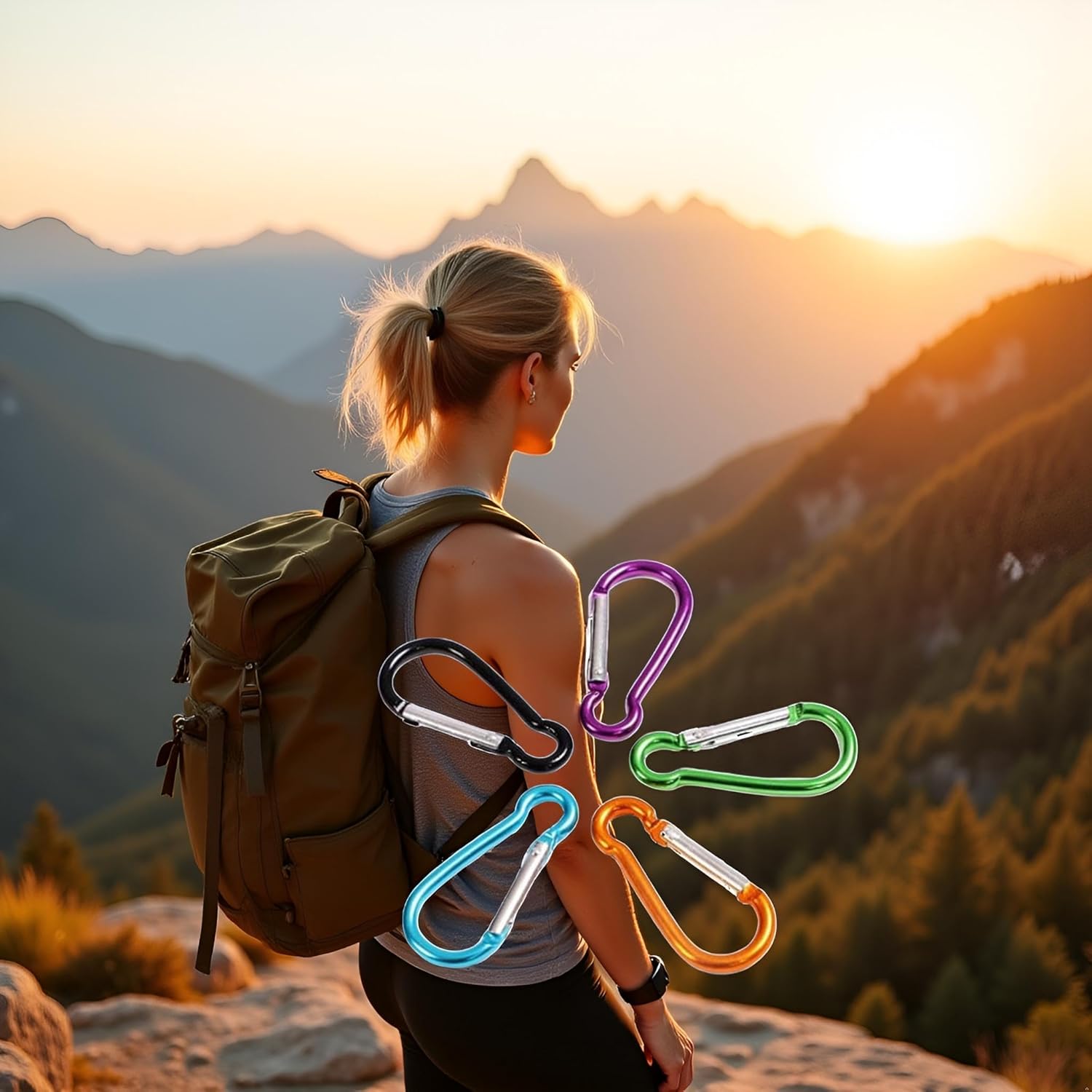 5 Pcs 4" Aluminum Carabiner Clip Big Spring Snap Key Chain Hook for Outdoor Carabeaner Keychain Clip Great for Outdoors Keychains Gear Organization Accessory - Image 3