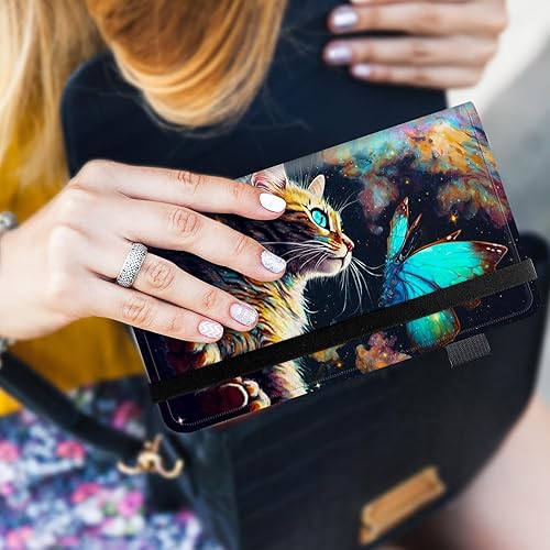 Vista 102 de Funda para chequera personal con diseño de tortuga marina verde, funda de piel sintética para hombres y mujeres, con ranuras para tarjetas, soporte