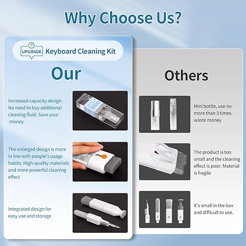 Miniatura 3 de Kit de limpieza de teclado para laptop, cepillo de limpieza tecnológico todo en uno, accesorios multifunción para PC con kit de limpieza Airpod,