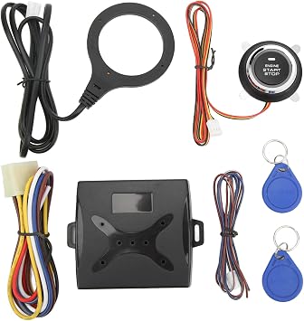 Keenso Push Engine Start Button Kit,Keyless Go System Upgrade Key Start Cars to Push Start Cars for Most DC12V Cars