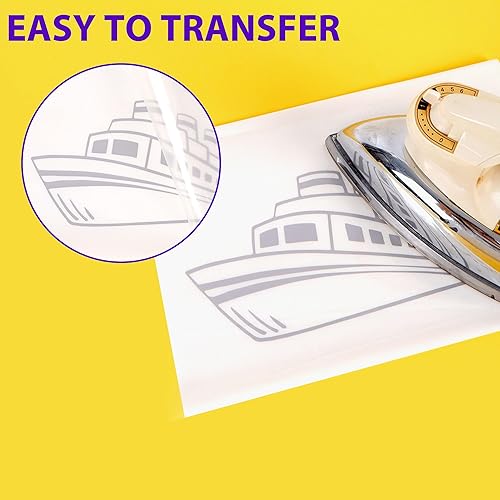 Miniatura 5 de RENLITONG - Vinilo HTV gris para planchar de 12 pulgadas por 20 pies, vinilo de transferencia de calor para rollos de vinilo HTV para todas las