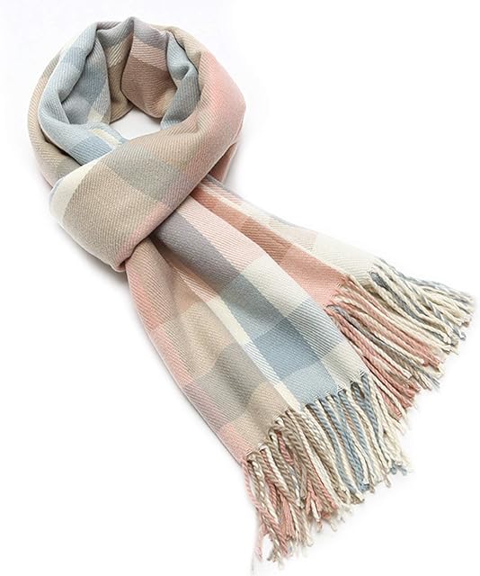 Chalier Fashion Winter Ladies Scarves Shawl Oversized Ladies Tartan Checked Scarf Blanket Christmas Gifts for Women
