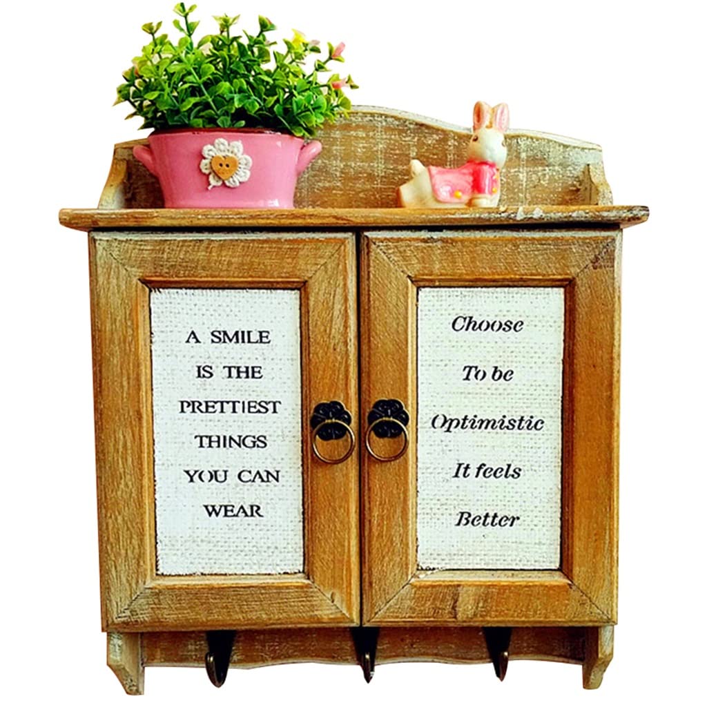 XDgfjrCGKJ American Retro Style Wall-Mounted Key Cabinet(Natural Color F)