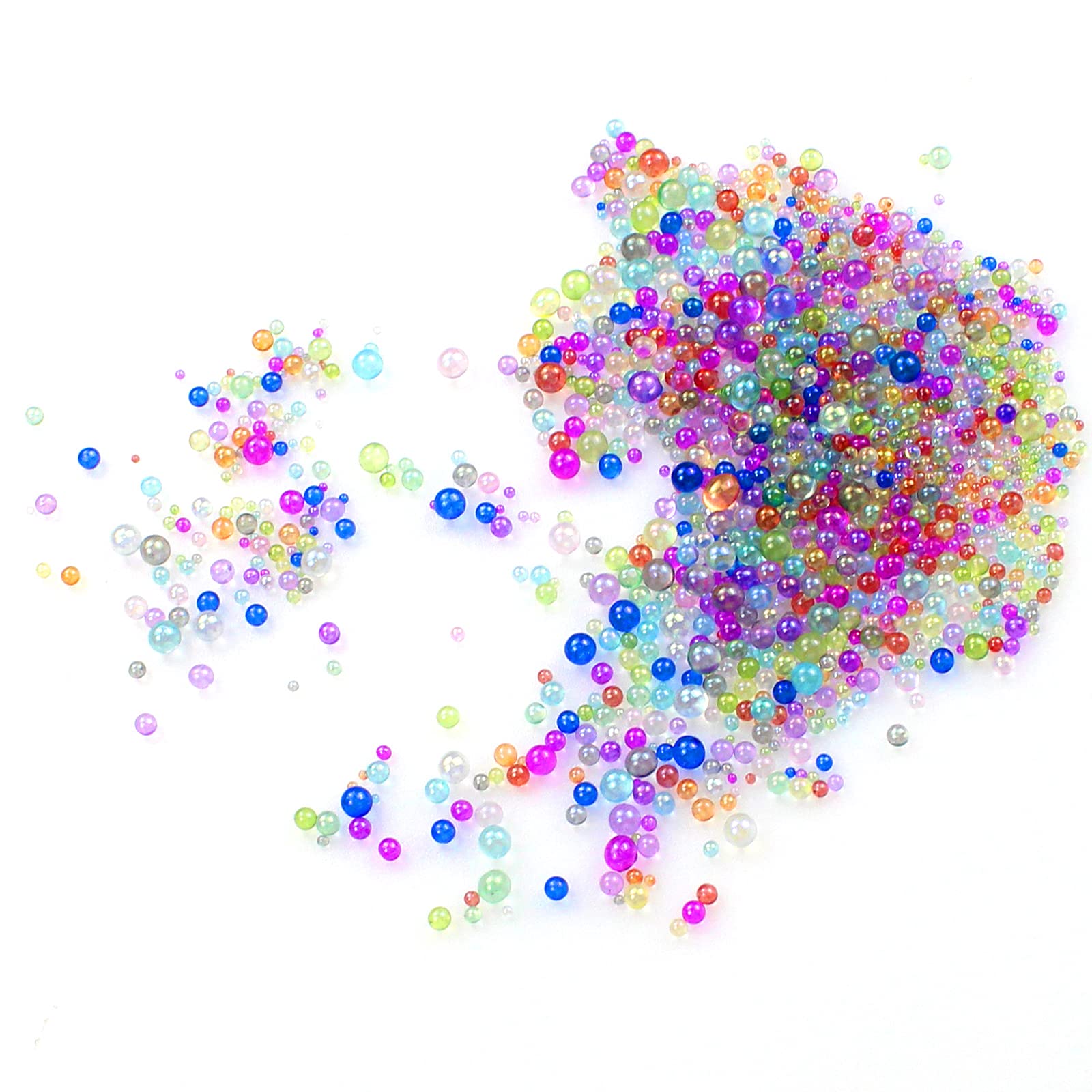 aupawdy 150g UV Resin Bubble Beads Micro Caviar Beads Iridescent Color Glass Balls Micro Bead for Resin Crafting Nail Decorations DIY 3D Nail Art
