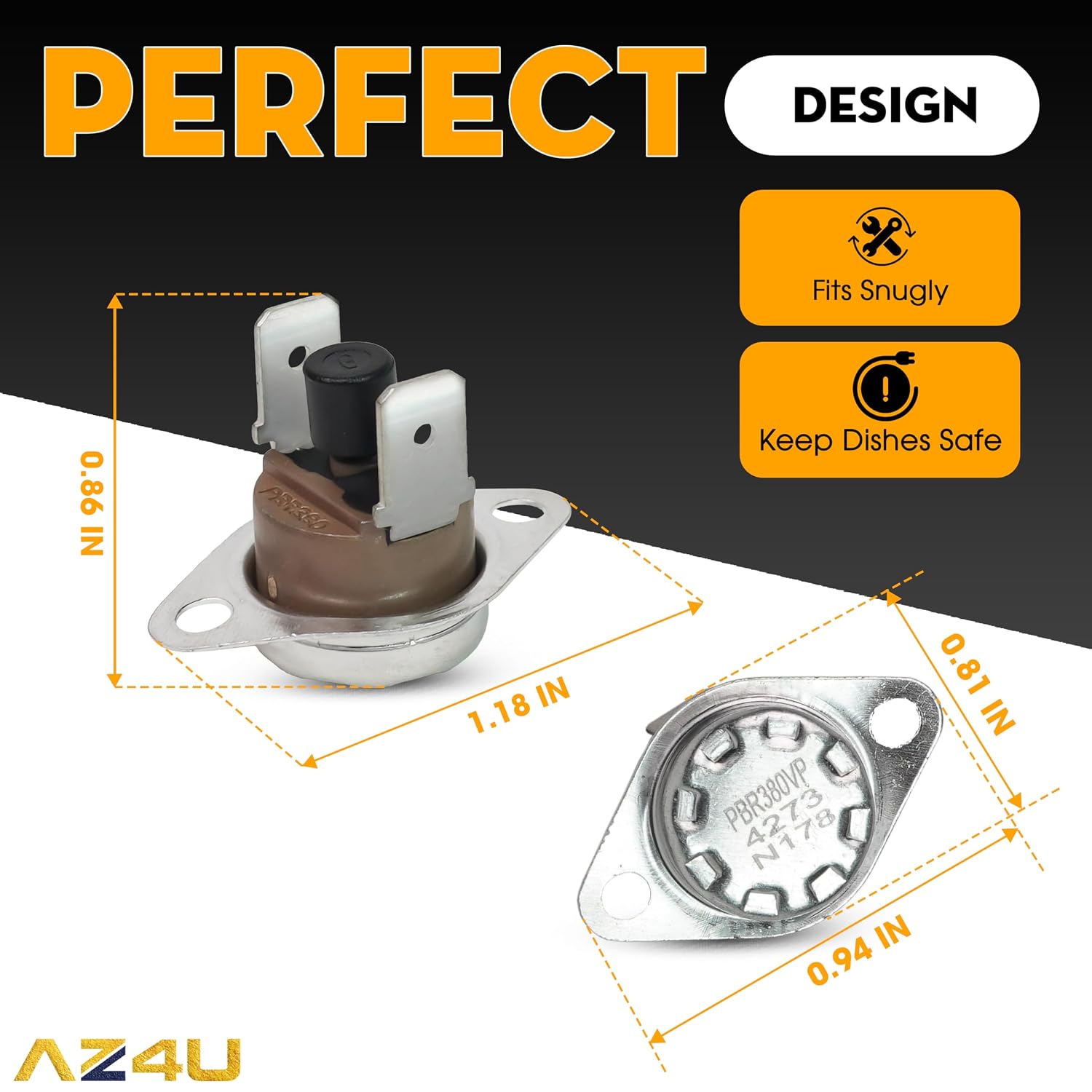 AZ4U 47-22861-01 Flame Rollout Limit Switch 2 Pack for Rheem Furnace SRL350