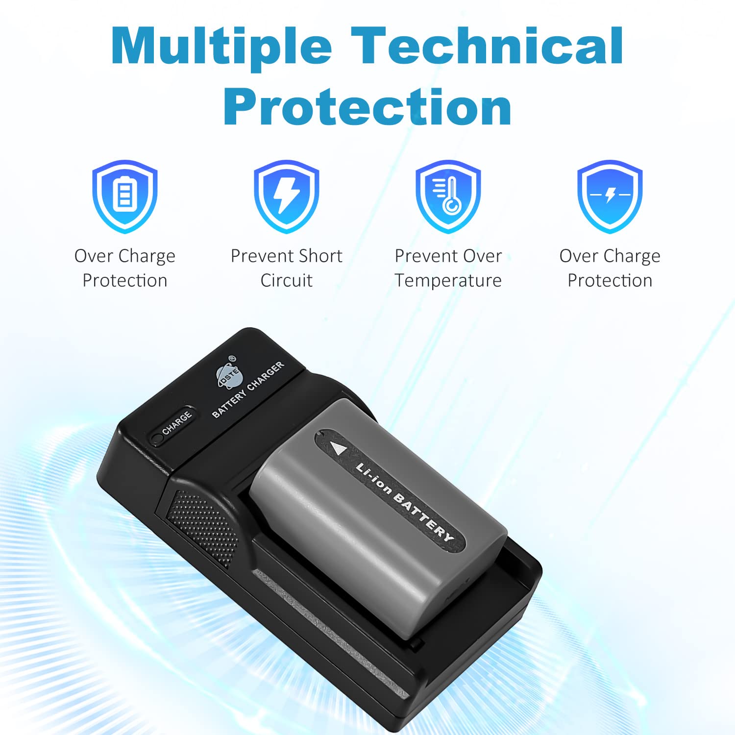 DSTE 2PCS NP-FP50 Batería & Cargador Compatible con Sony DCR-30, DCR-DVD105, DCR-DVD202E, DCR-DVD203E, DCR-DVD205E, DCR-DVD304E, DCR-DVD305