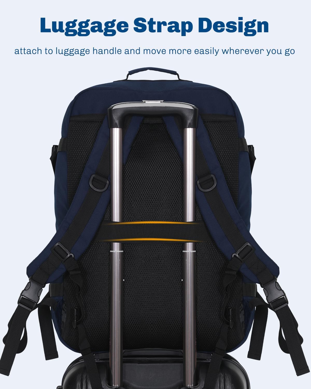 Hynes Eagle Carry on Backpack 38L Large Travel Backpack for Women Flight Approved Weekender Bag Laptop Backpack Men 15 inches Dark Blue with 3PCS Packing Cubes Set Grey