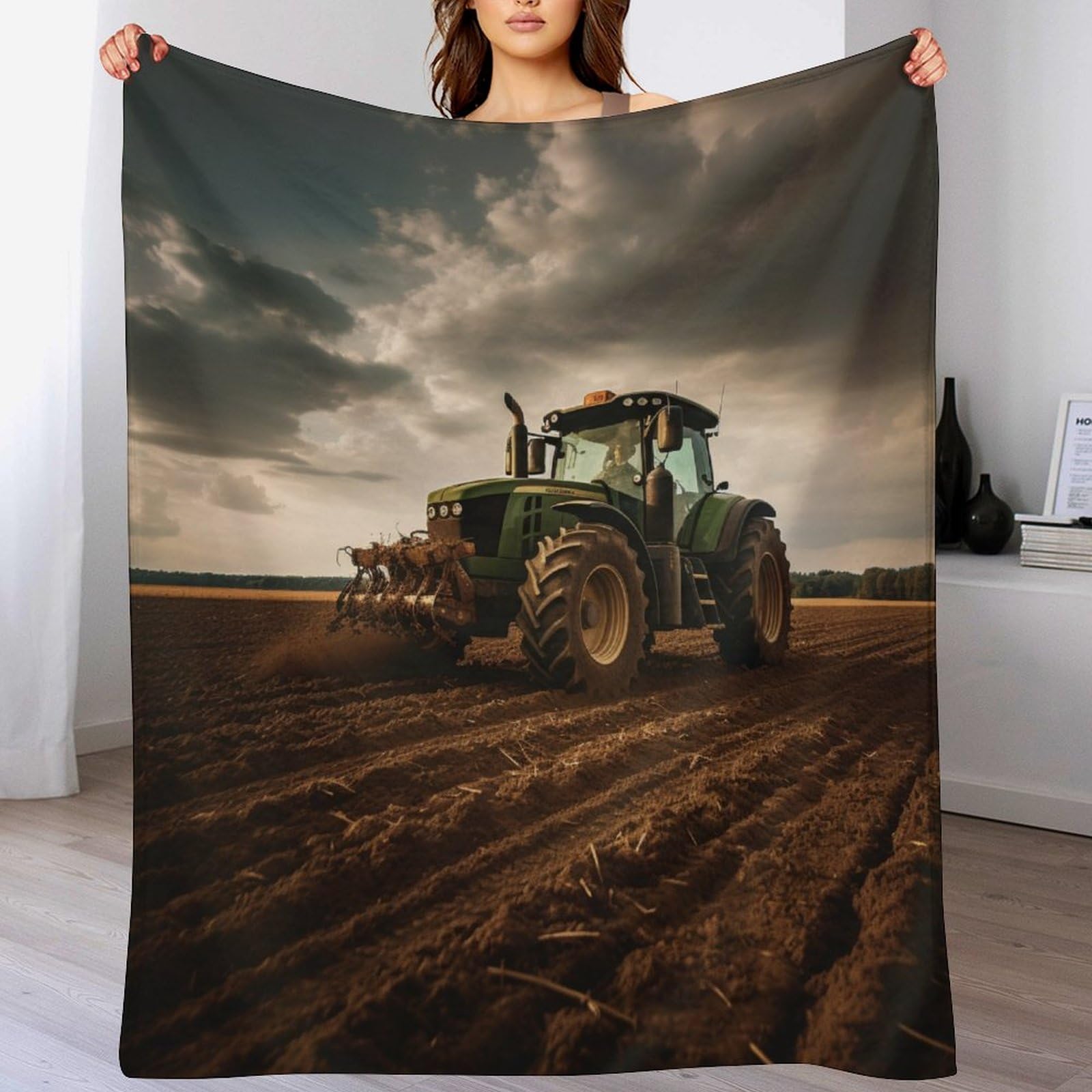 Couverture flannel tracteur le cadeau parfait pour décorer une chambre d'enfant