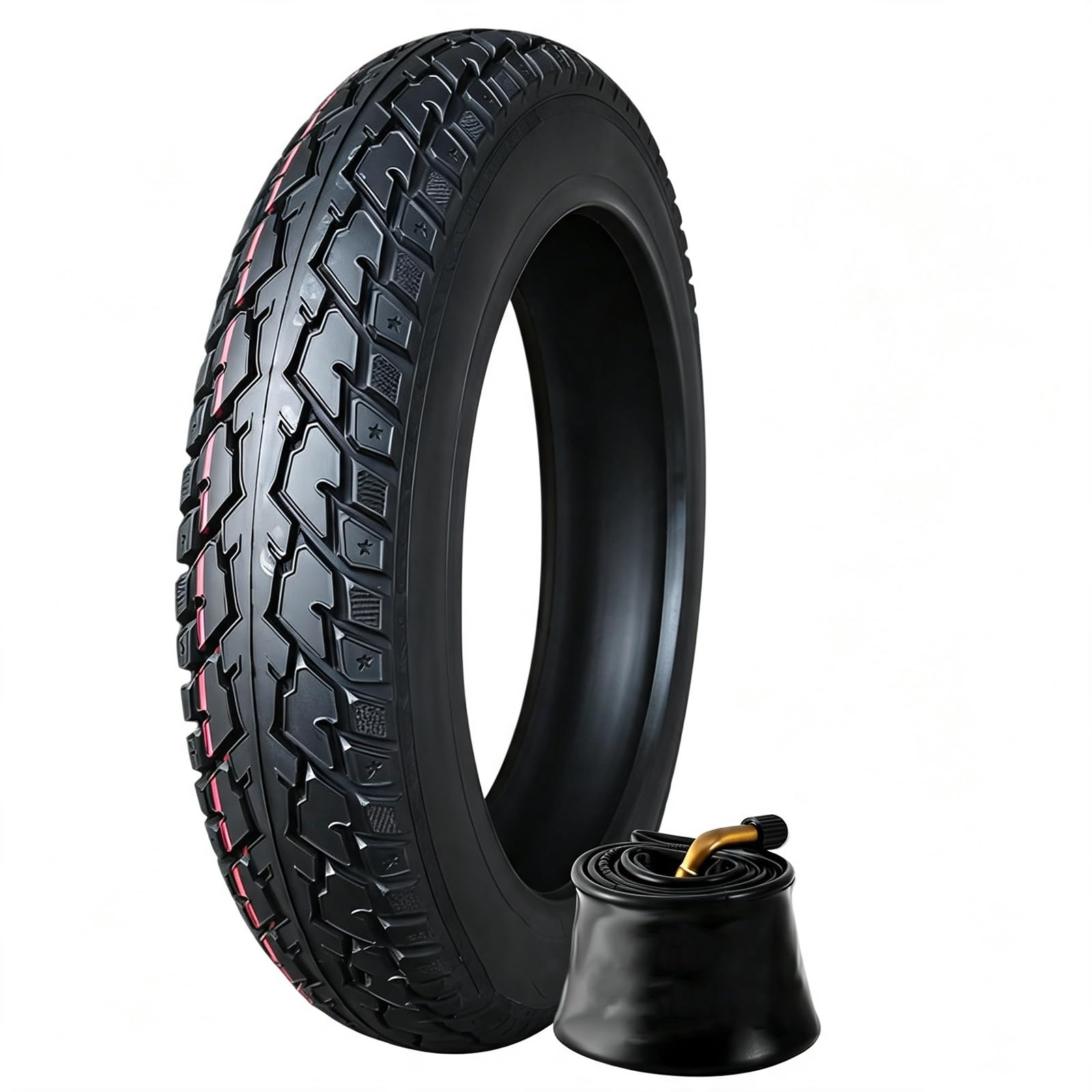 16x2.125 Pneumatico per Bici Elettrica e Set di Camere D'aria per Bici | 8 Livelli Design Resistente | 16 2.125 Pneumatico Antiforatura con Camera D'aria con Valvola Piegata