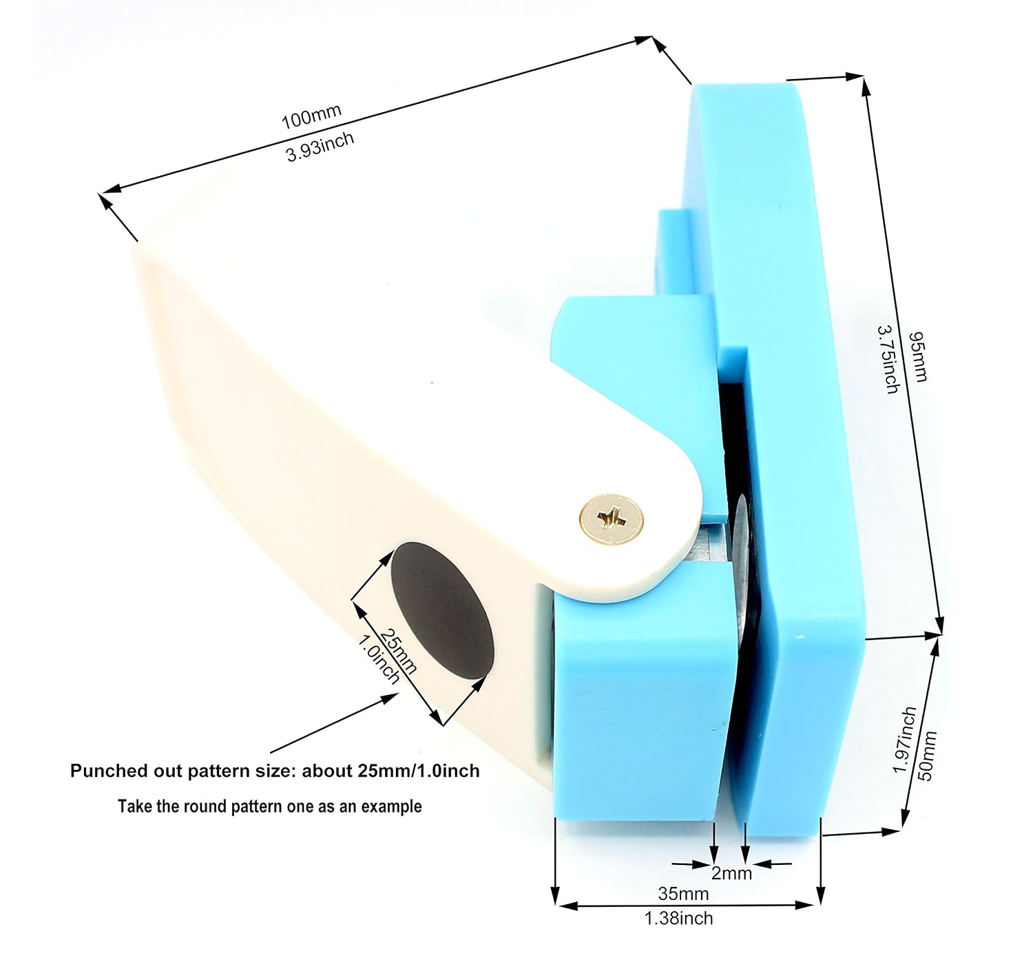 Handmade Scrapbooking One Inch 25mm Size Craft Lever Punch Embossing Puncher Mini Fancy Punch (Hexagon)