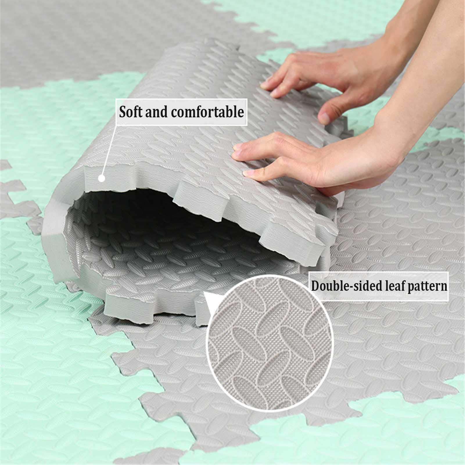 Tappetino da Gioco per Bambini, Tappetino per Puzzle Extra Large, Morbido E Spesso (1,2 Cm) - Protezione del Pavimento per Garage Esercizio Yoga Sala Giochi,Gray+White+Dark Blue,8