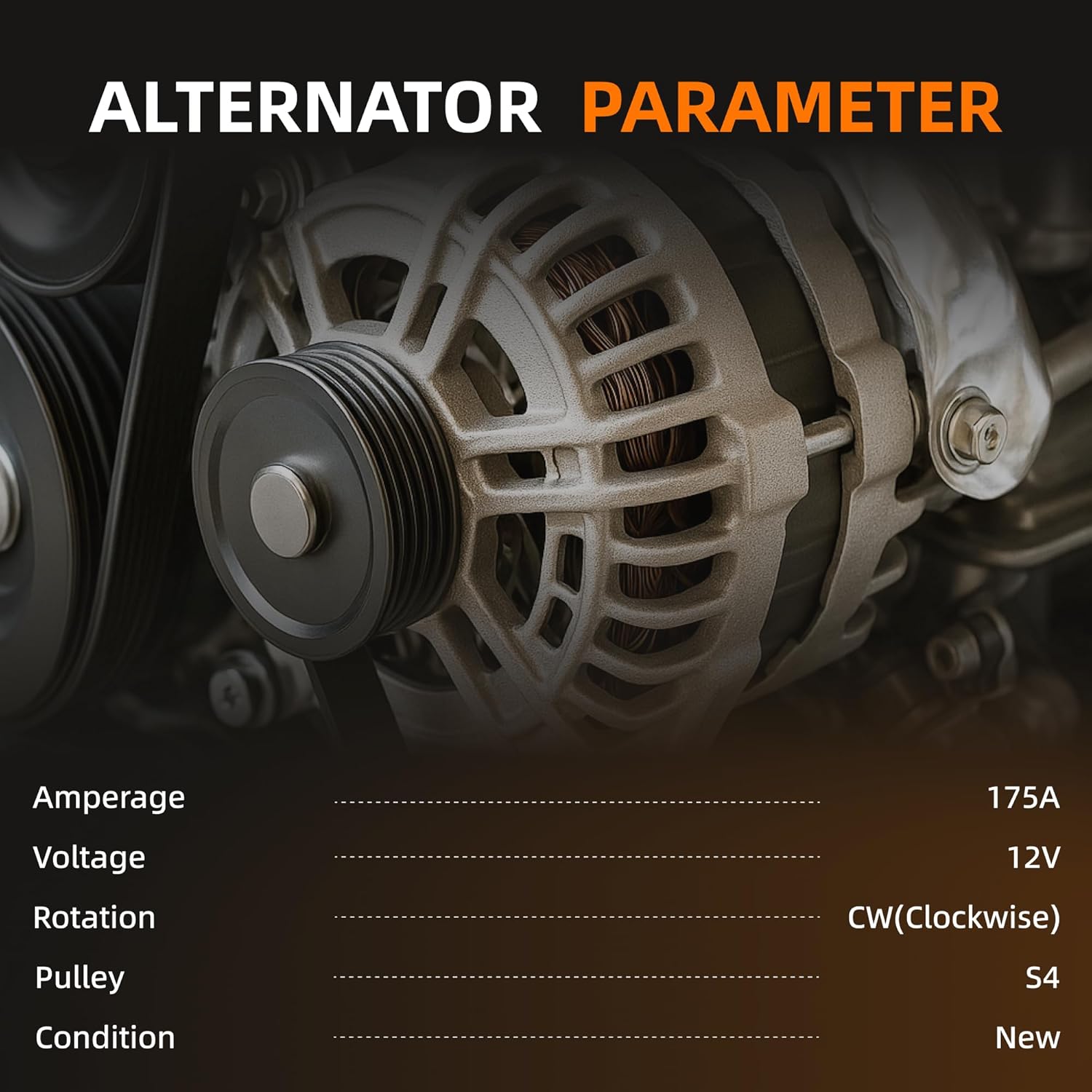 1042110310 Alternator Compatible with Ford Fusion 2013-2020 2.0L 2.5L, Lincoln MKZ 2013-2020, MKC 2015-2019, Replacement# 104211-0310, 5272294, 12V 175A