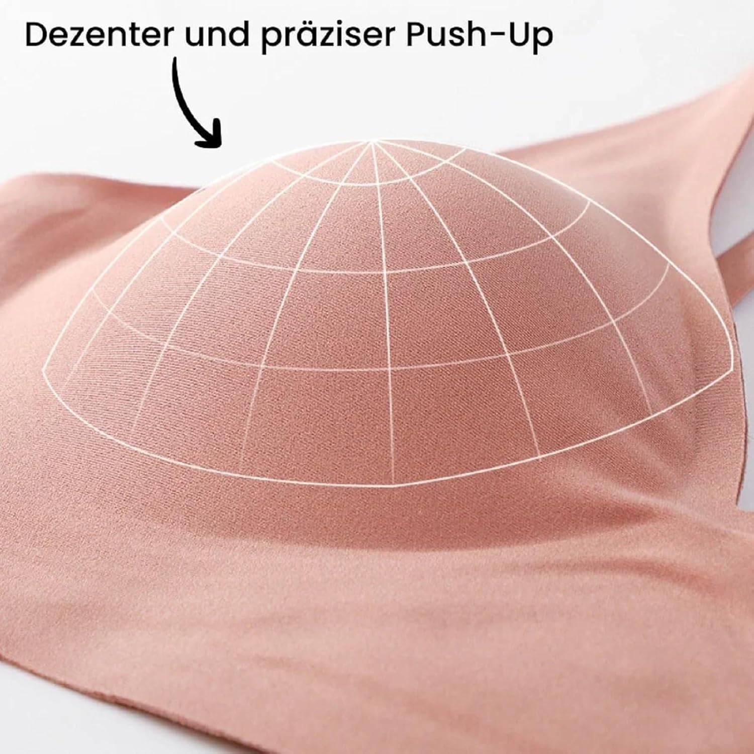 Reggiseno Push-up Senza Ferretto da Donna con Scollo a V, Senza Cuciture,Comfort. Reggiseno Push-up Delicato Senza Ferretto con Scollo a V,Buon Supporto,Senza Pressione.