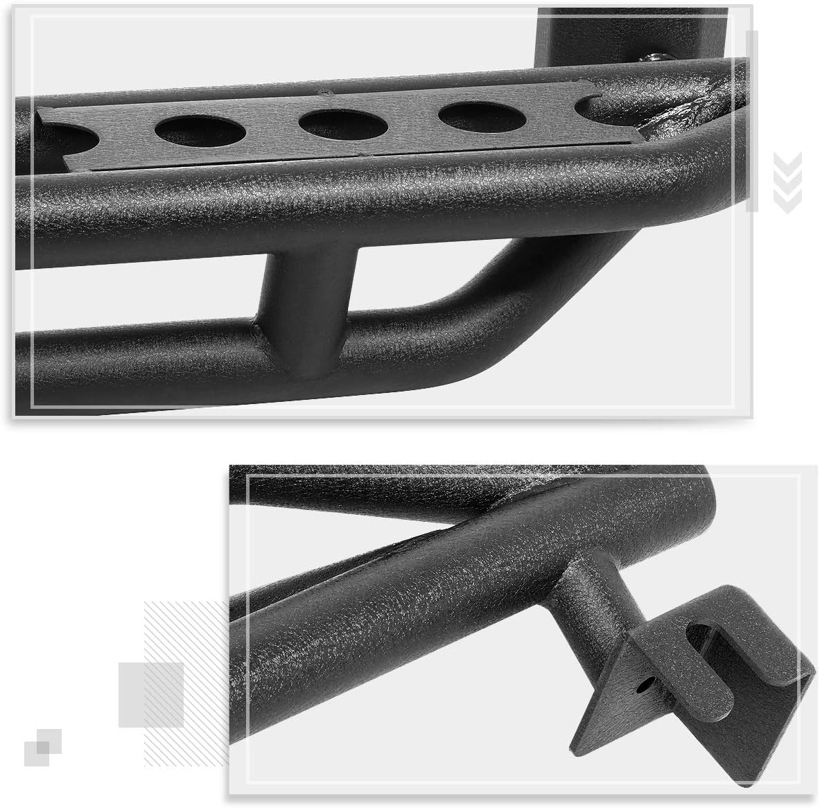 (2Pcs) 7 Inch Side Step Nerf Bars Compatible with 18-19 Jeep Wrangler JL 4-Door Unlimited,Black Running Boards