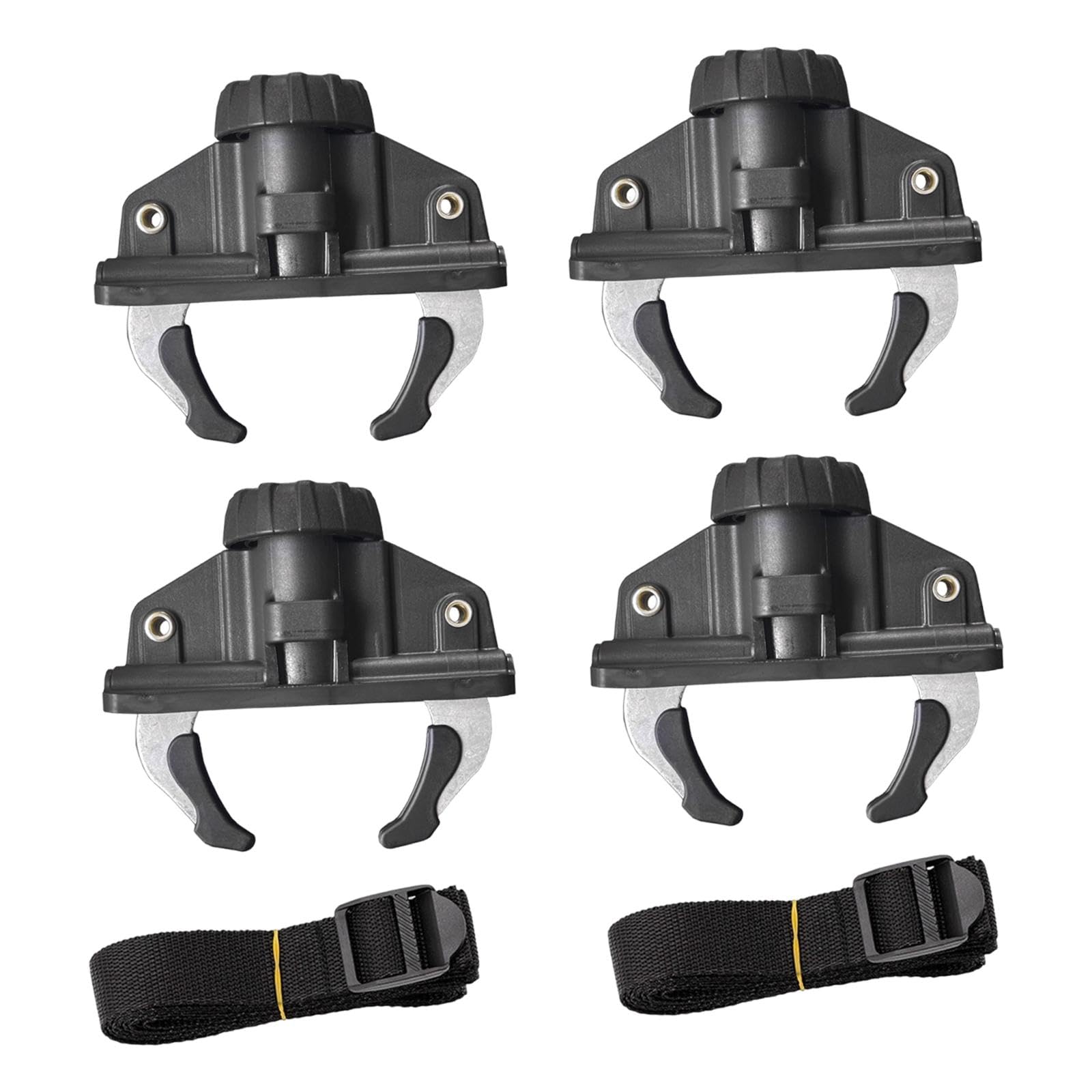 Abrazaderas de 4 Piezas para Cofres de Techo de Coche, Aptas para Rieles Ranurados, Ligeras, Accesorios de Instalación Rápida con Ajuste Universal Y 2