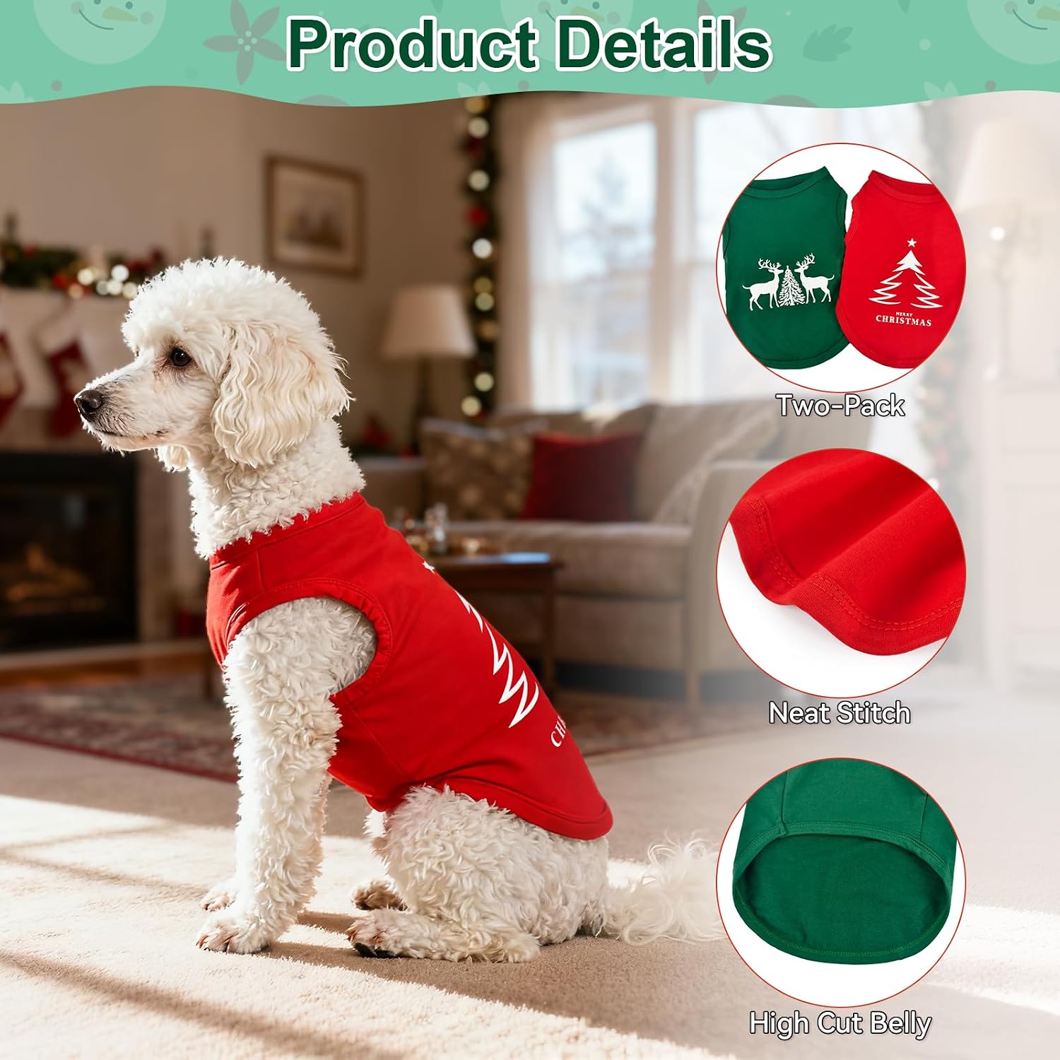 2-Pack 4th of July Dog Shirt Cotton Pet Patriotic Shirts Independence Day Pet Tank Tops Navy Red Festive Doggy Sleeveless T Shirt Clothes Costume Apparel for Small Medium Large Dogs 4XL