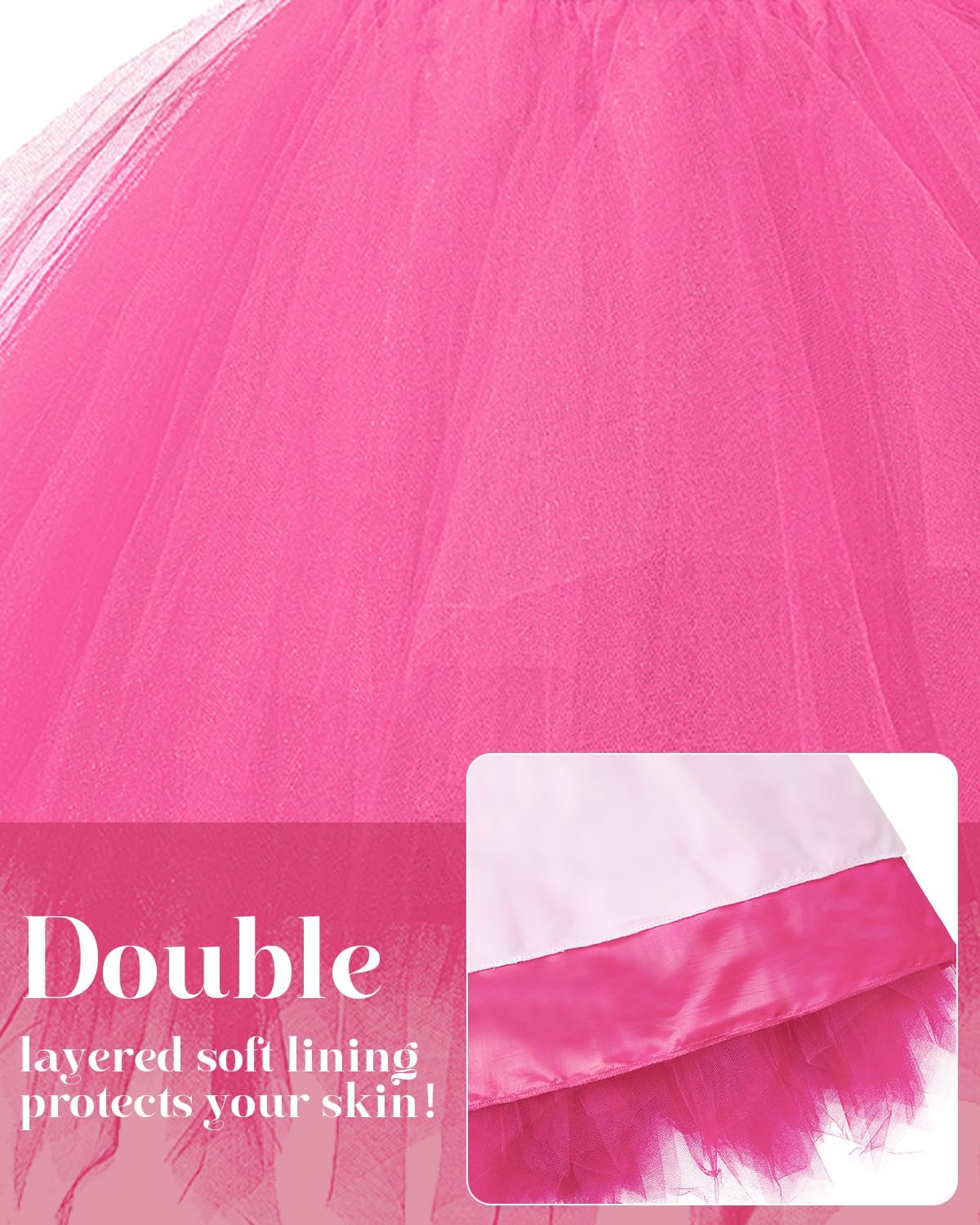 Womens Tutu Skirt Layered Tulle Dance Tutu Elastic Ballet Skirt Short Vintage Puffy Tutu - Image 4