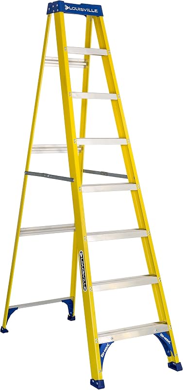 Louisville Ladder Escalera de mano de fibra de vidrio de 8 pies, capacidad de carga de 250 libras, tipo I, FS2008