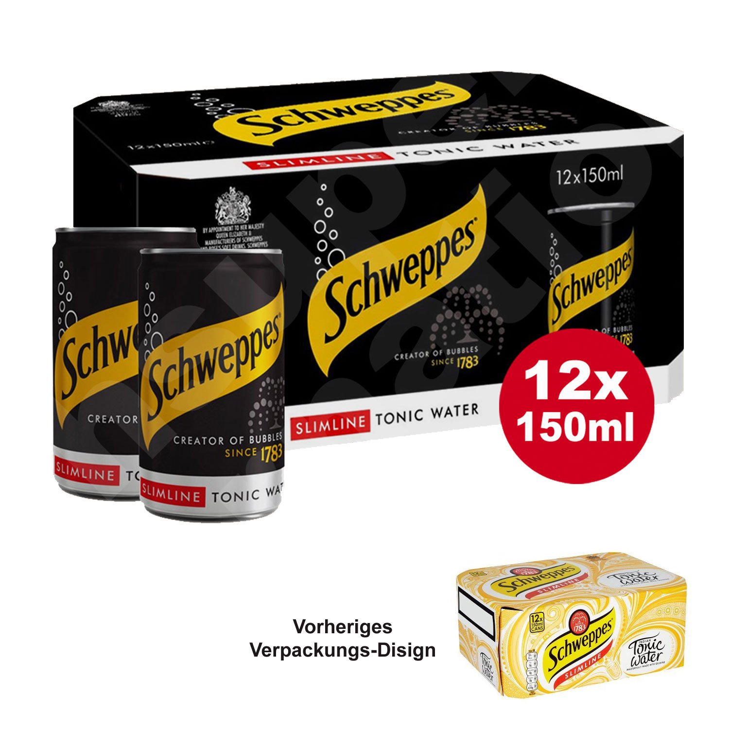 Schweppes Slimline Indian Tonic Water Can, 12 x 150ml