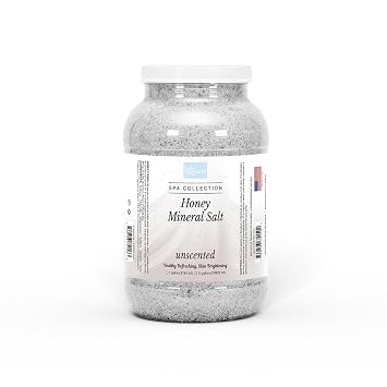 Unscented Honey Mineral Salt Gentle, Hydrating & Nourishing Formula for Soft, Smooth & Refreshed Skin by BeBeauty 1 Gallon