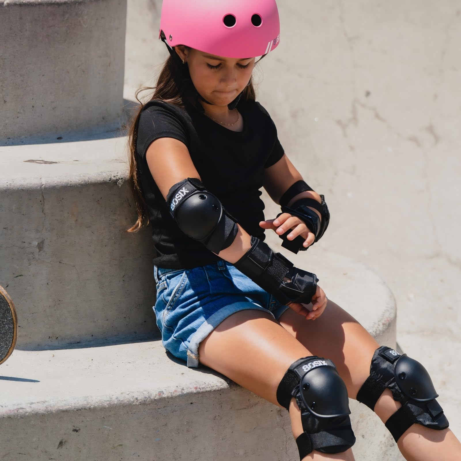 80SIX Schoner Inliner Kinder & Erwachsene – [6er] Protektoren Set Knieschoner, Ellenbogenschoner & Handgelenkschoner Schutzausrüstung für Skateboard, Scooter, Rollschuhe, Inliner & Longboard