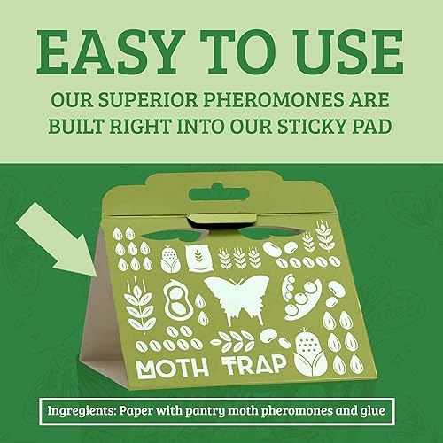 Miniatura 4 de Trampas para polillas de despensa superior, paquete de 6 con feromonas prime, sin insecticidas, seguras, no tóxicas y protección de despensa apta