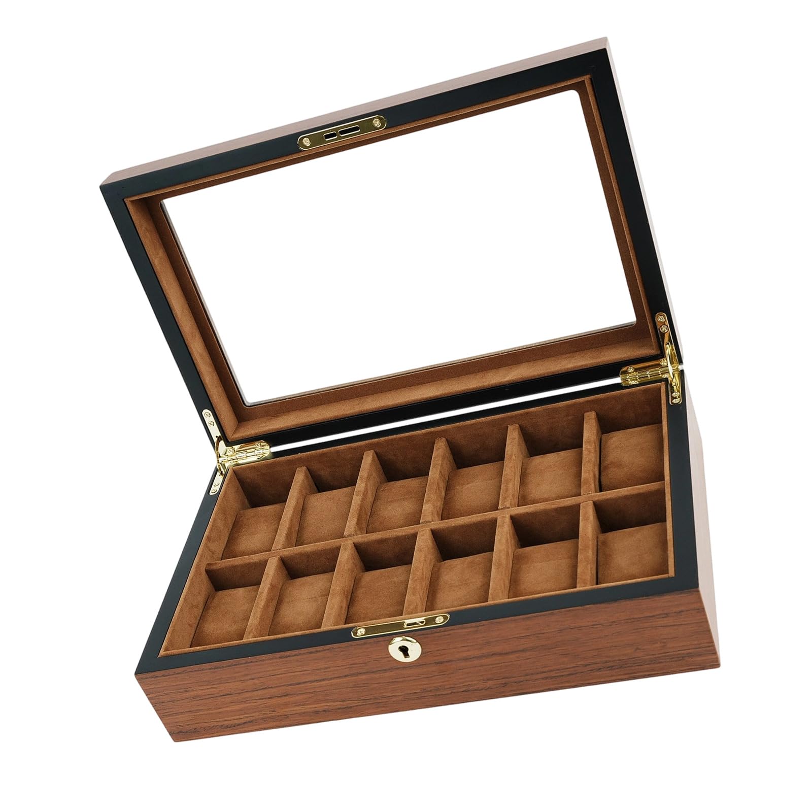 Shntig 12 Bits Wooden Watch Featuring Soft Lining Holds 6 10 Or 12 Timepieces Watch Collection Box