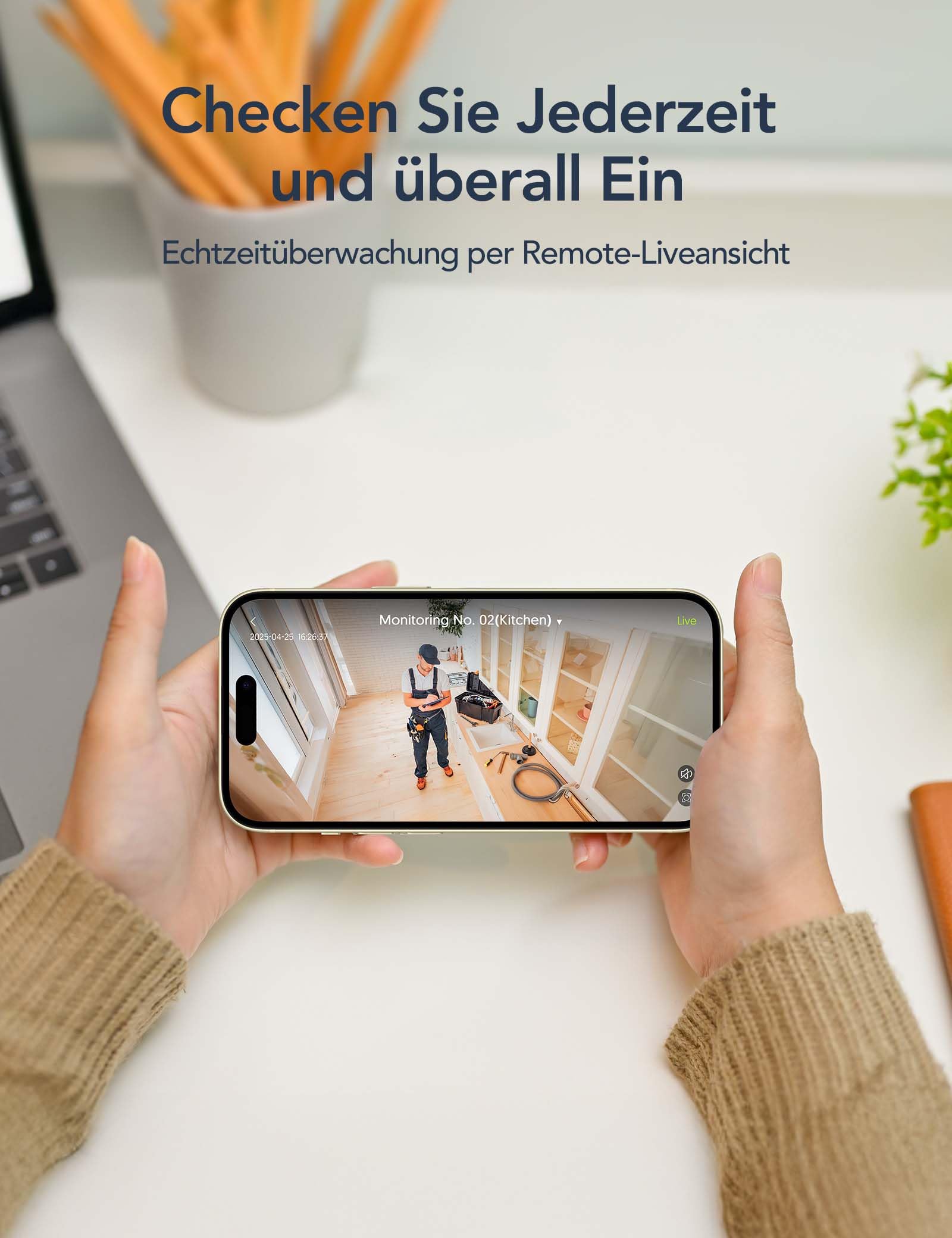 GNCC GC3 Überwachungskamera 4er Set - 1080P HD WLAN Kamera Mit Nachtsicht