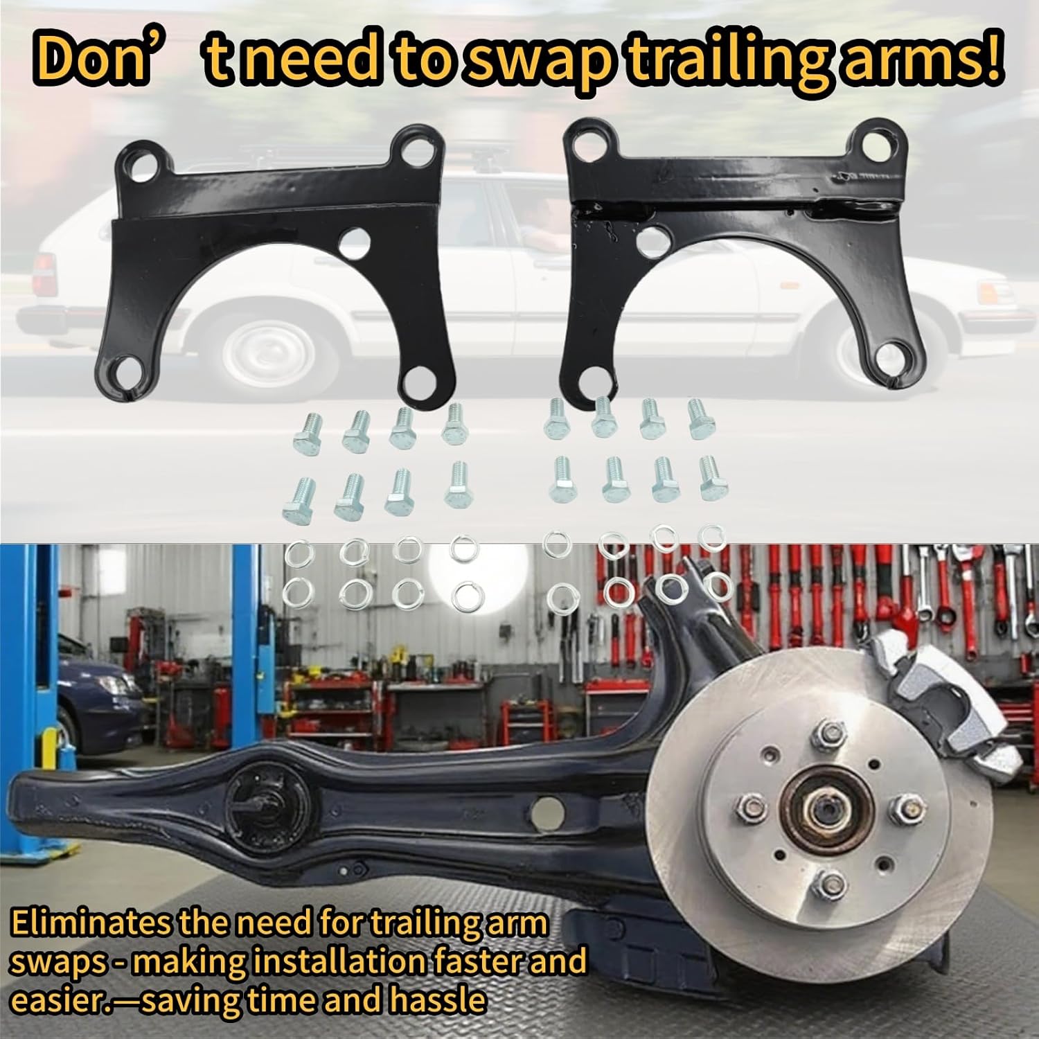 Rear Disk Conversion Brackets for Honda Civic Wagon 2WD 4WD 1988 1989 1990 1991