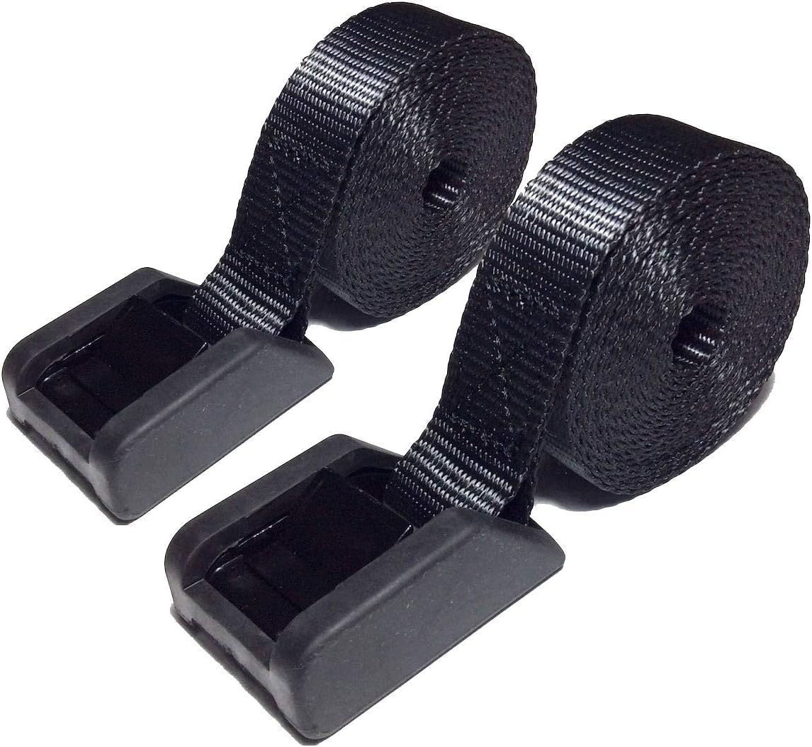 Lashing Straps with Cam Buckle. Breaking Strength 882lbs. Black.6.6FT. Adjustable Tie Down Straps.Cinch Strap for Cargo, Luggage, Vehicles, Motorcycles, Boat, Truck, Surfboard. No Scratch.