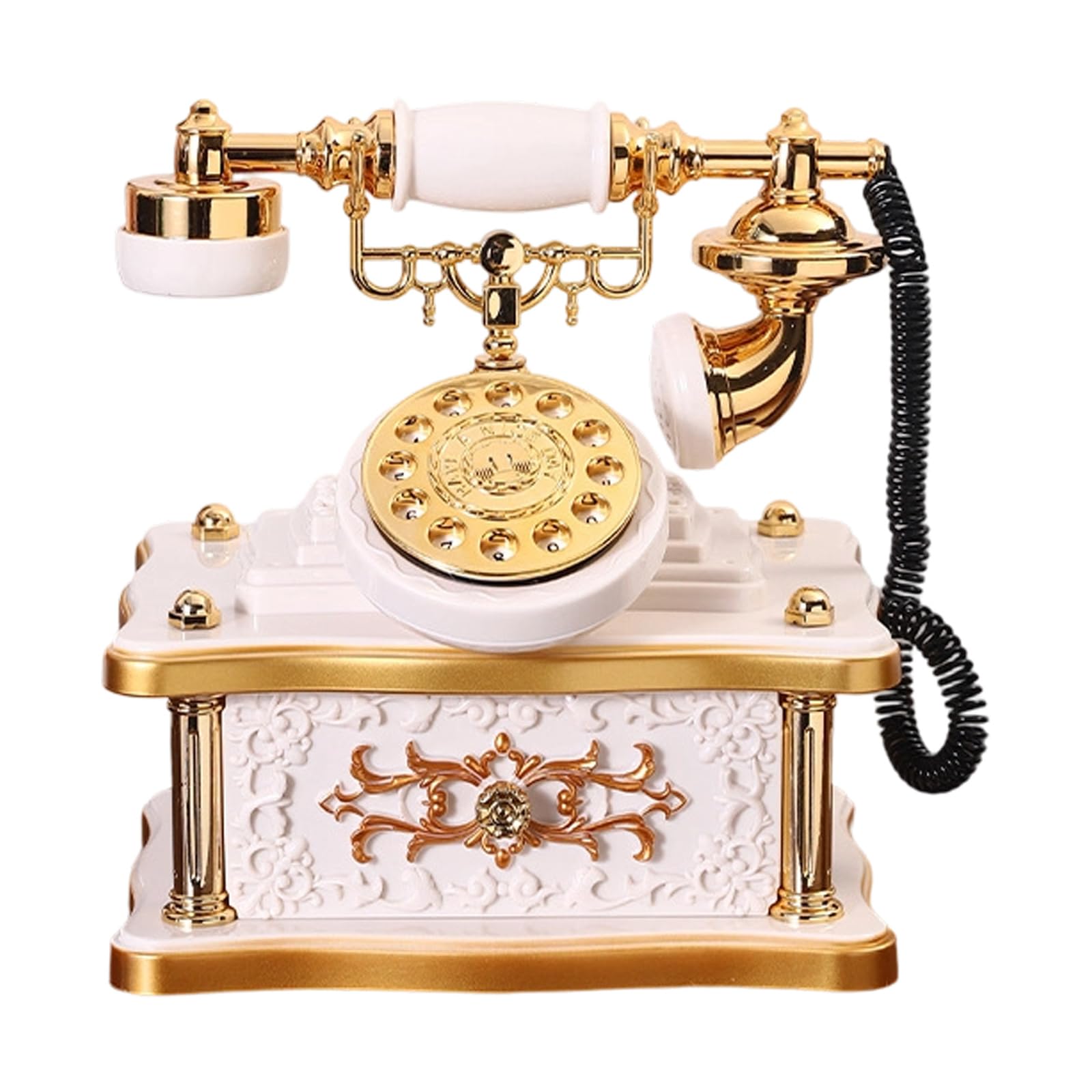 NMFLAB Telephone Music Box, Dials Telephone Jewelry Box and Cosmetic Boxes Home Decorations Birthday Women Girls Trinket