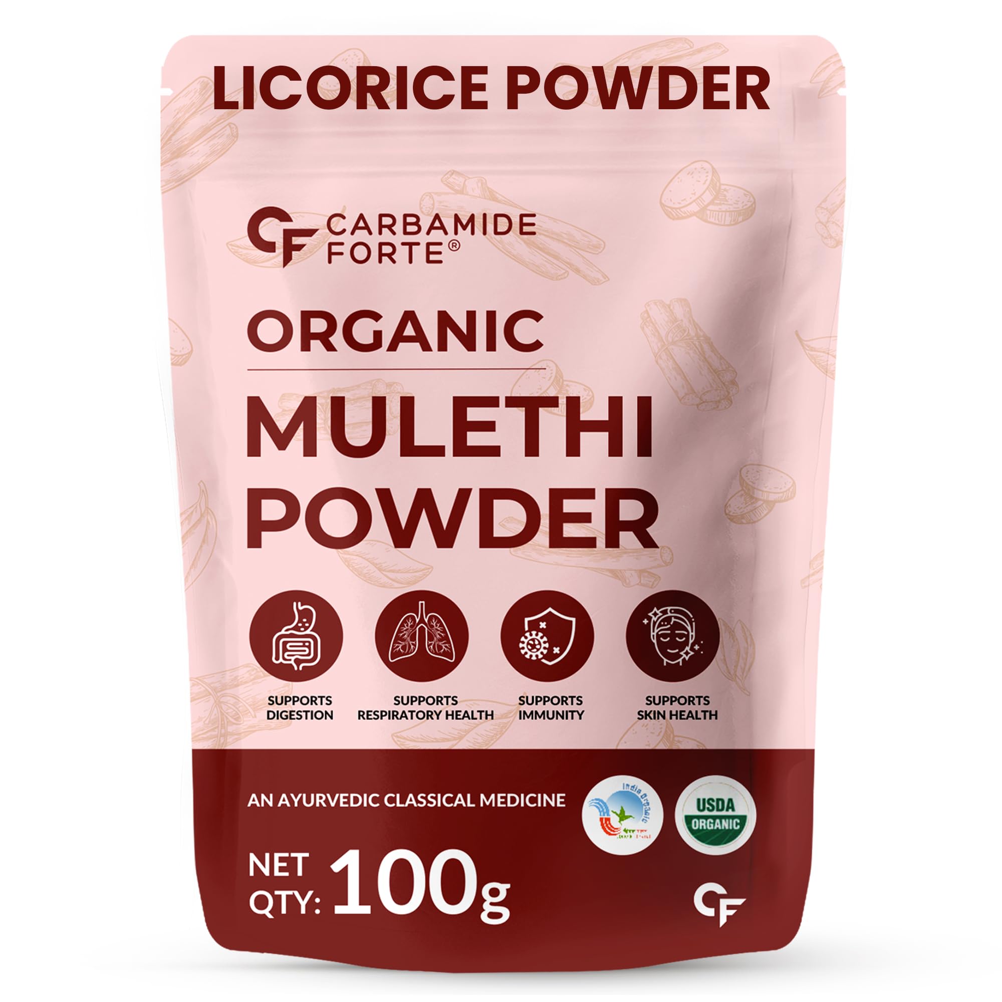 Carbamide Forte Organic Licorice Powder | Mulethi Powder Organic | 100% Pure Mulethi Stick Root | Ayurvedic Digestive, Respiratory & Immunity Support | Natural Herb for Skin & Wellness – 100g-picture-11