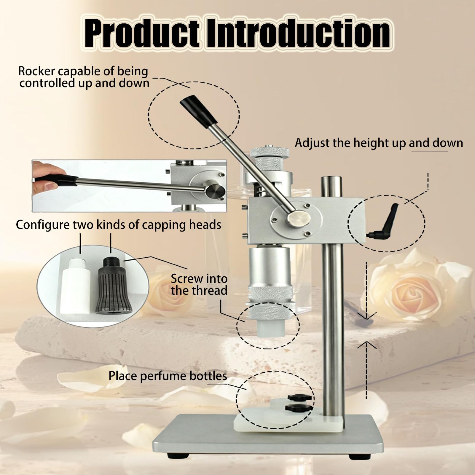 Macchina per La Chiusura Di Flaconi Di Profumo, 2 Teste Di Pressatura 13mm