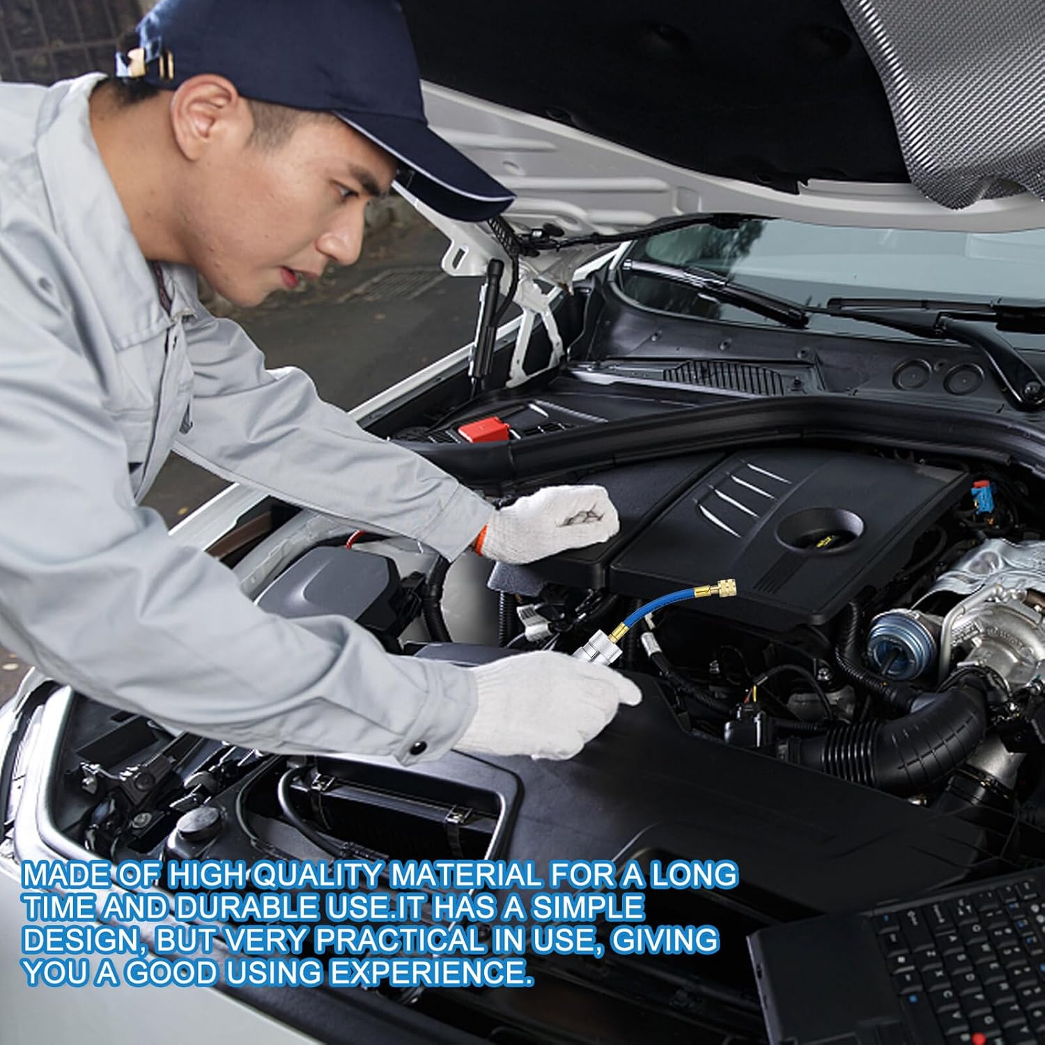 Oil Injector and Dye Injection Tool 2oz Manual Hand Pump with 1/4 SAE Adapter for Automotive A/c Oil Filling and System Maintenance