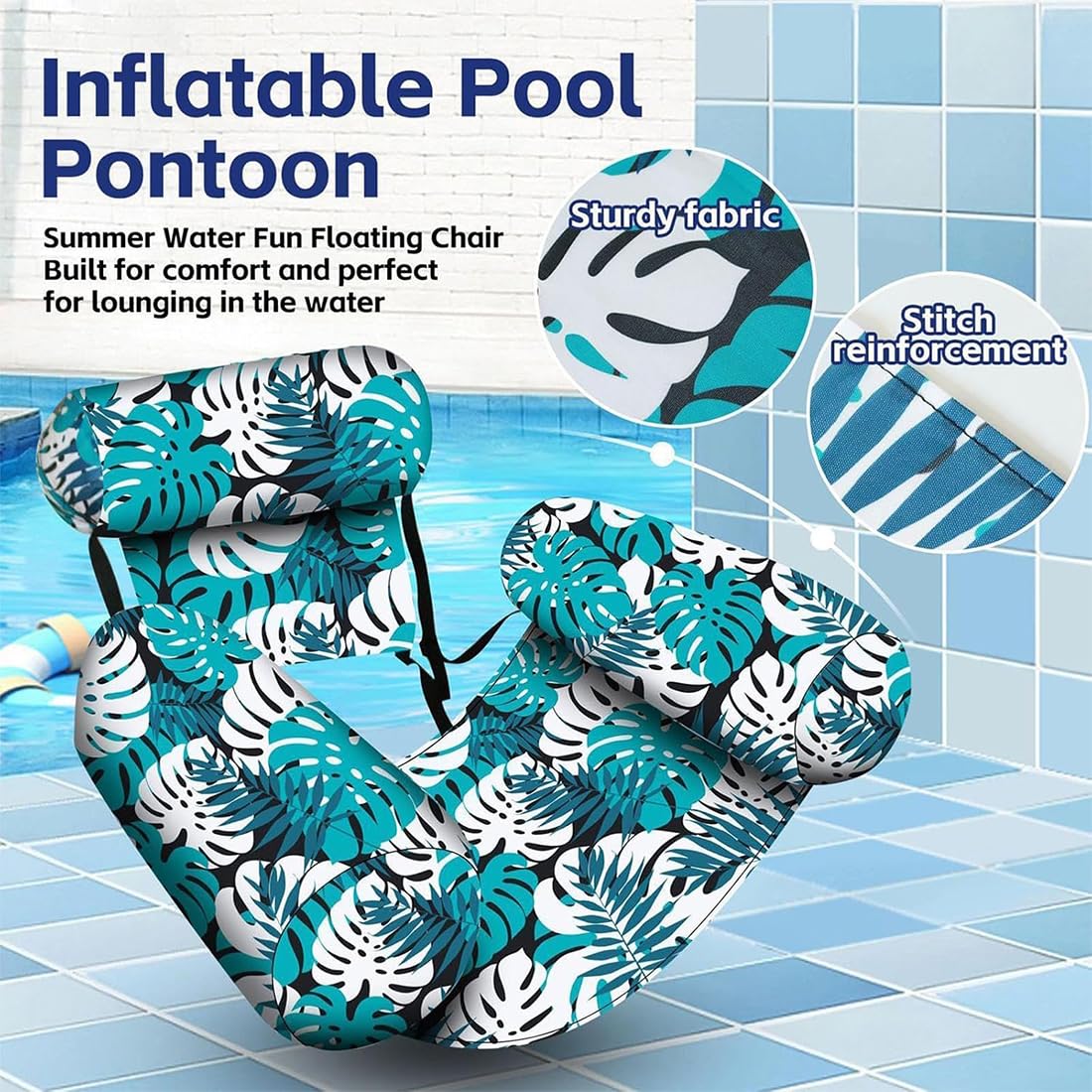 Le Fauteuil Flottant Premium Gloovi, Fauteuil Flottant De Piscine Gonflable, Bouée Piscine Matelas Piscine Géant, Chaise Flottante pour Fêtes, été, Plage, Lac, Aquatique