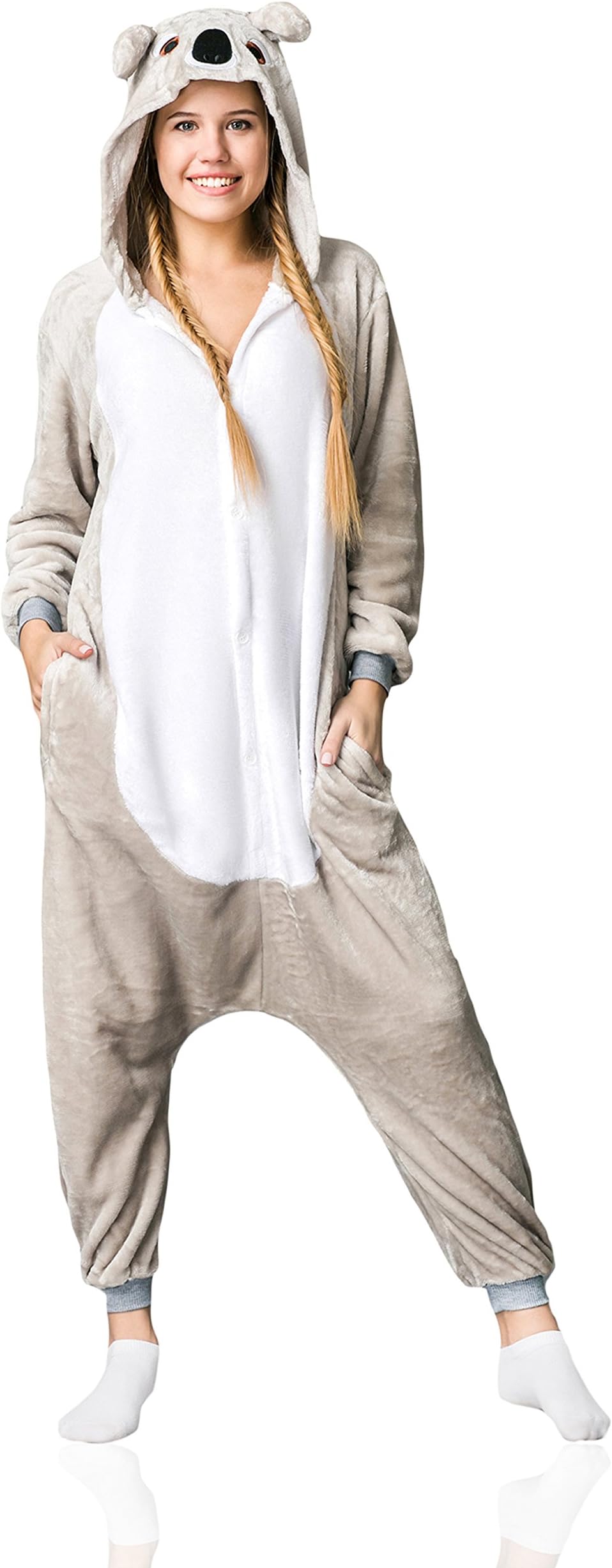 Adult Koala Onesie Pajamas Kigurumi Animal Cosplay Costume Onsie Thick Fleece Pjs