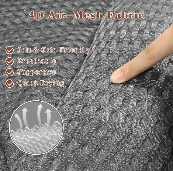 Ergonomic Luxury Bathtub Pillow with Head Neck Shoulder and Back Support 4D Bath Pillows with 6 Powerful Non-Slip Suction Cups (Grey)