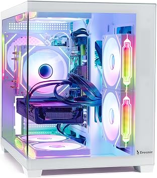 Prebuilt Gaming PC Desktop Computer, Ryzen 5 5500 up to 4.2GHz, 16GB DDR4 RAM, 1TB NVMe SSD, Radeon RX 580 8GB, WiFi 6 & Bluetooth 5.4, Windows 11,ARGB Fans, Budget 1080P Starter Gaming PC