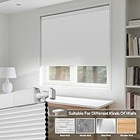 Vista 4 de Boolegon No Drill Blinds for Windows Blackout Cellular Shades Cordless No Tools Honeycomb Blinds Pull Down Easy Install for Home and Office, Beige