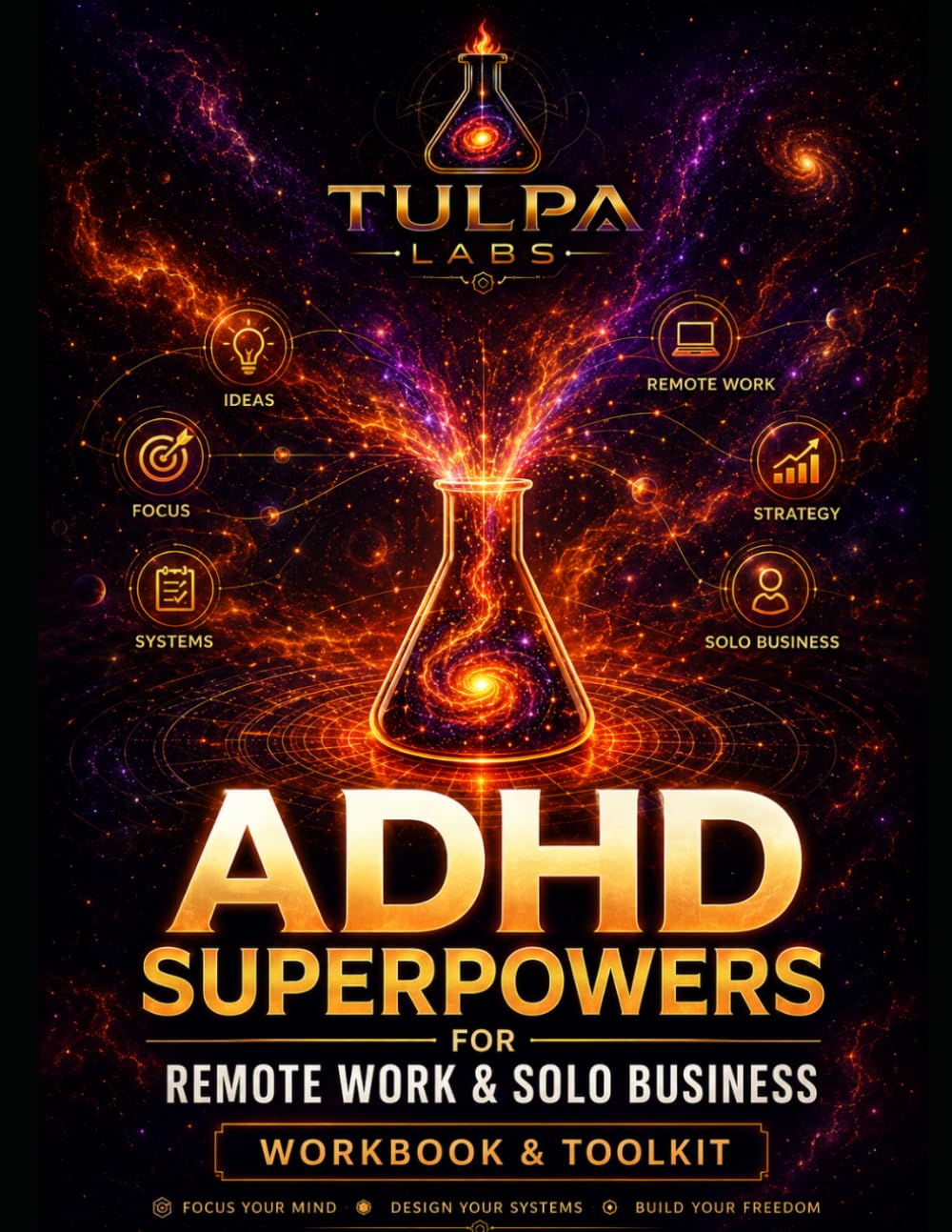 ADHD Superpowers For Remote Work & Solo Business Workbook: A Practical ADHD Productivity Workbook for Remote Work, Focus, Time Management, and Solo Business Systems